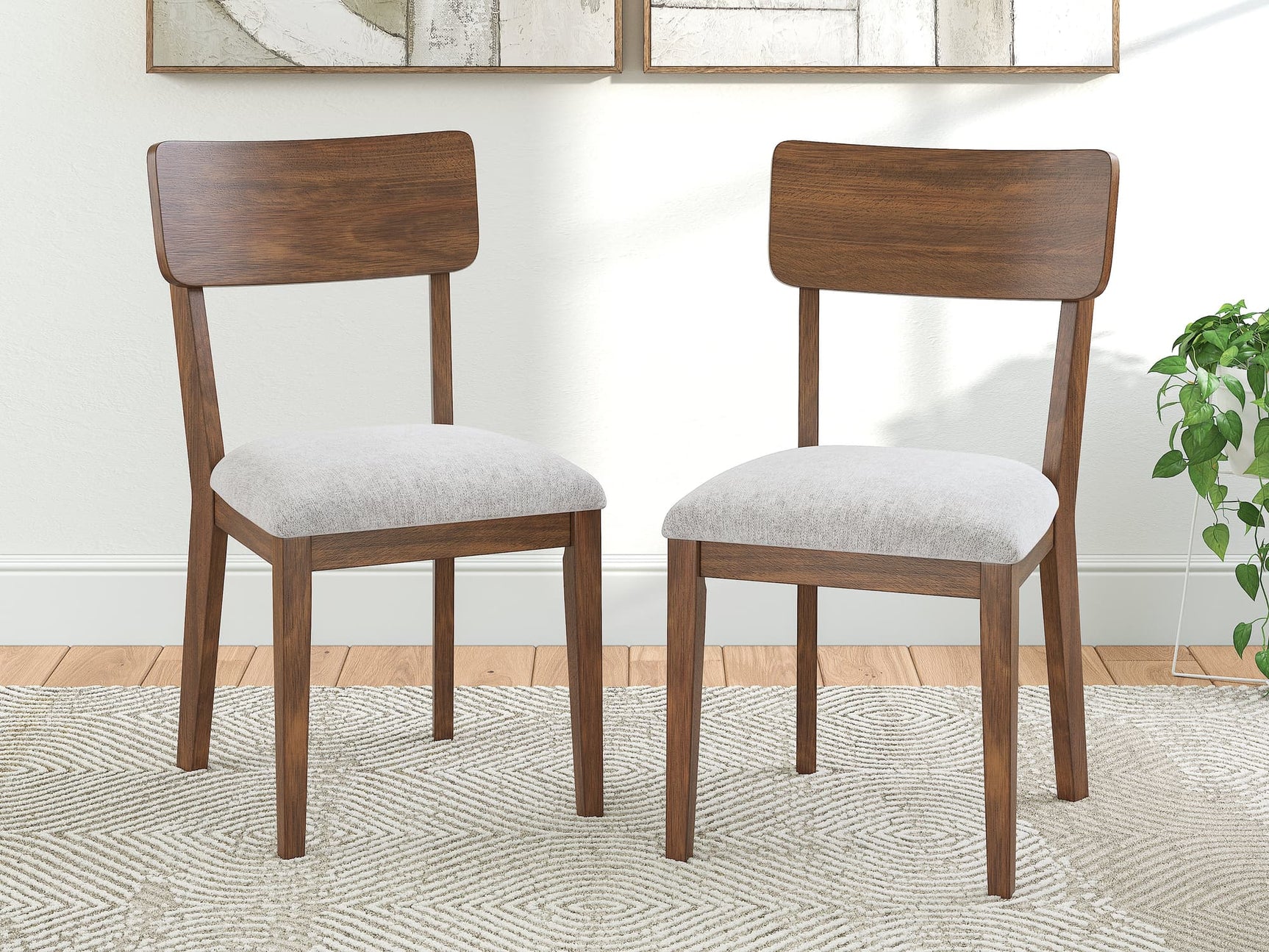 Tameride Mid-Century Brown Dining Chair front angle