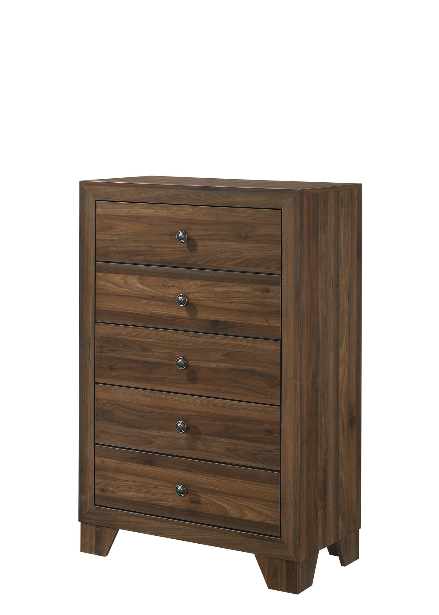 Millie Chest Brown Cherry with 5 Drawers, front view