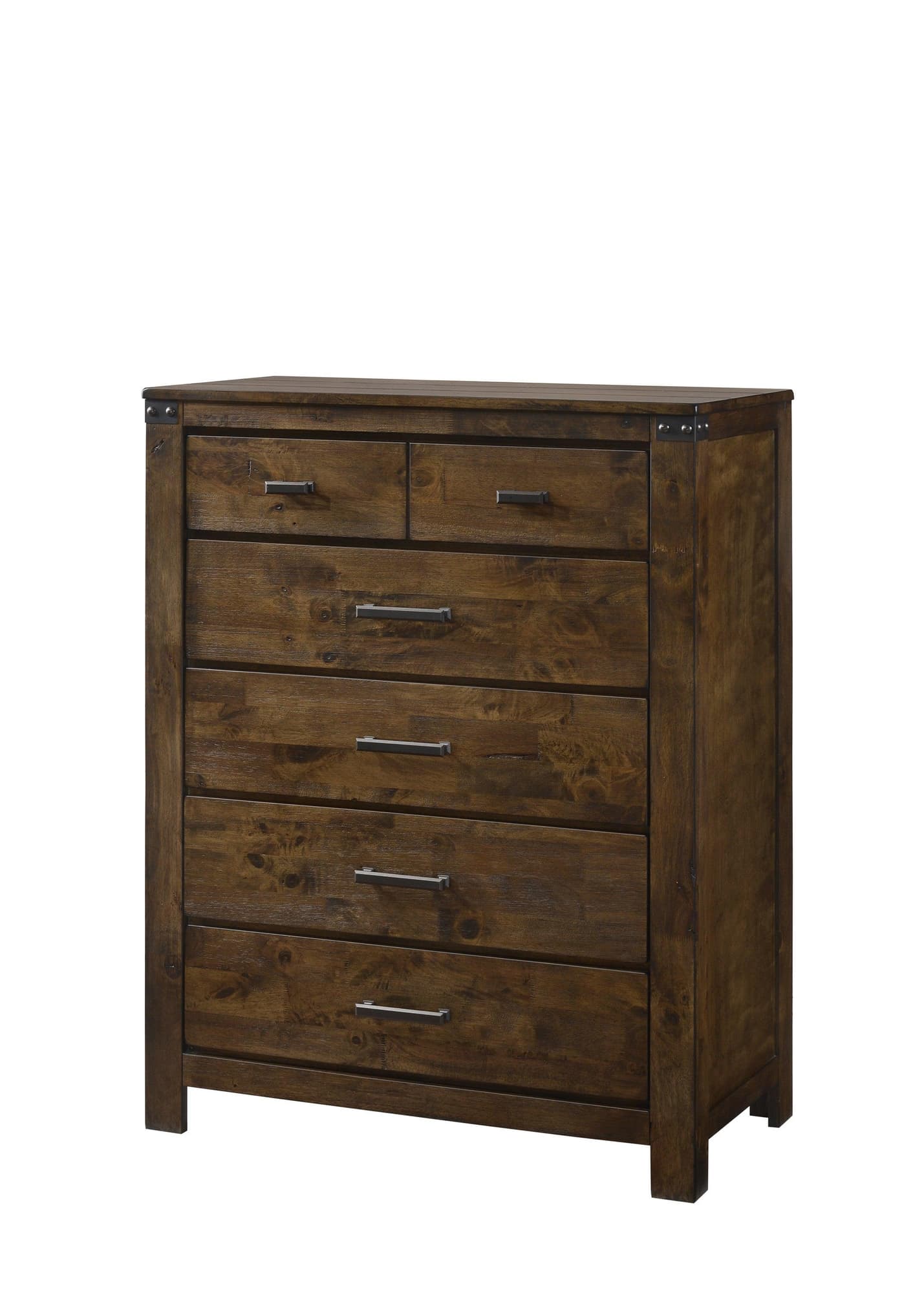 Curtis Chest Brown six drawer front view