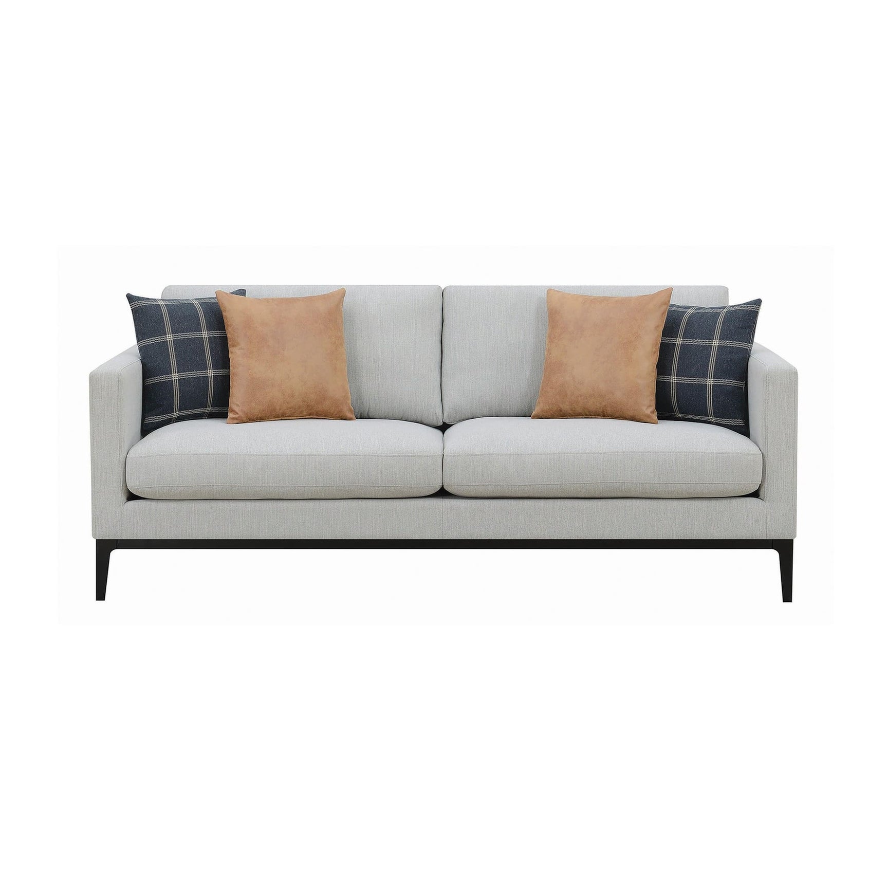 Apperson Cushioned Back Sofa Light Grey main front view