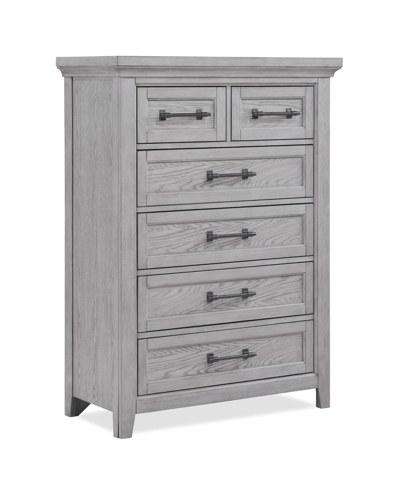 Beckett Gray 5-Drawer Chest front view