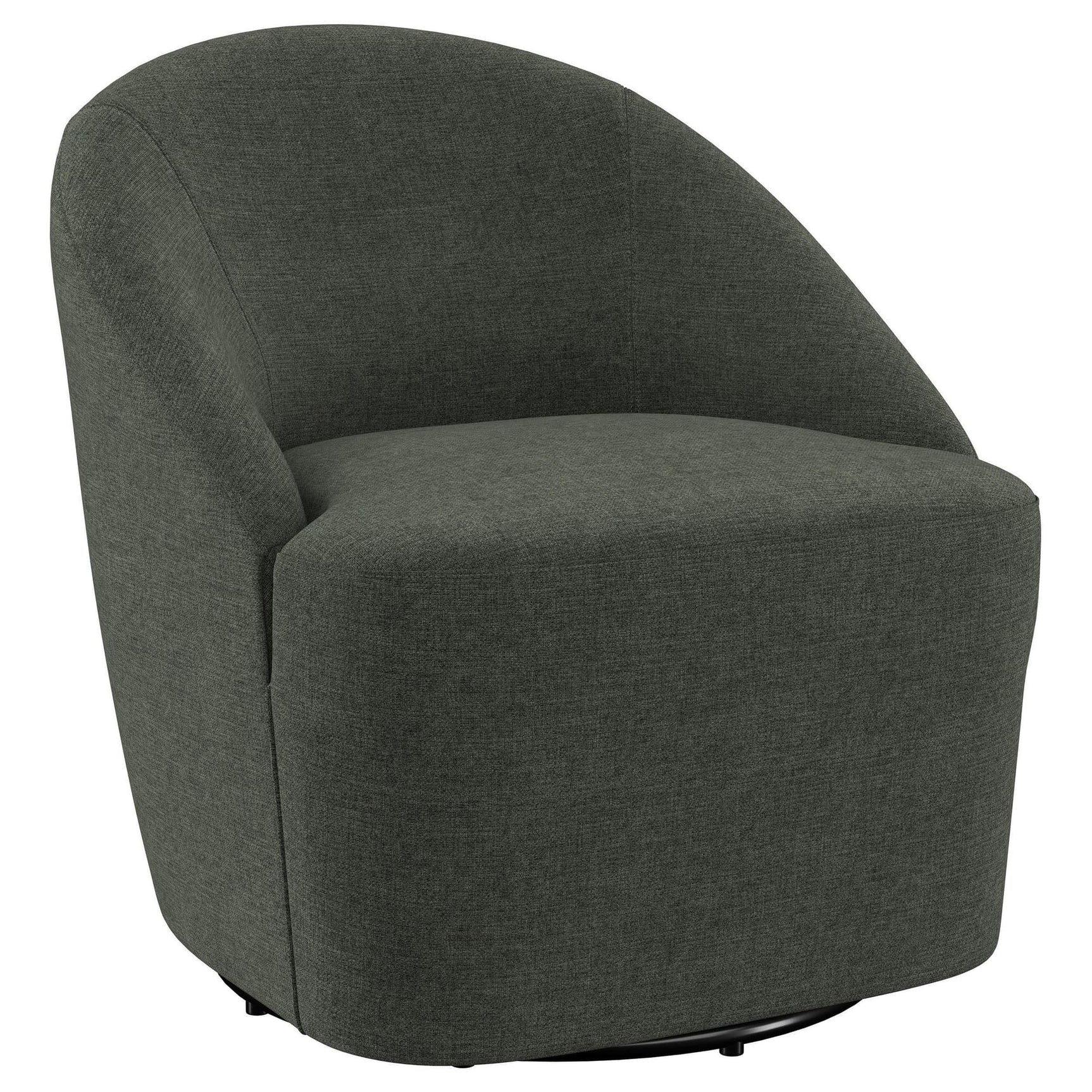 Leon Upholstered Barrel Accent Swivel Chair Hunter Green front view