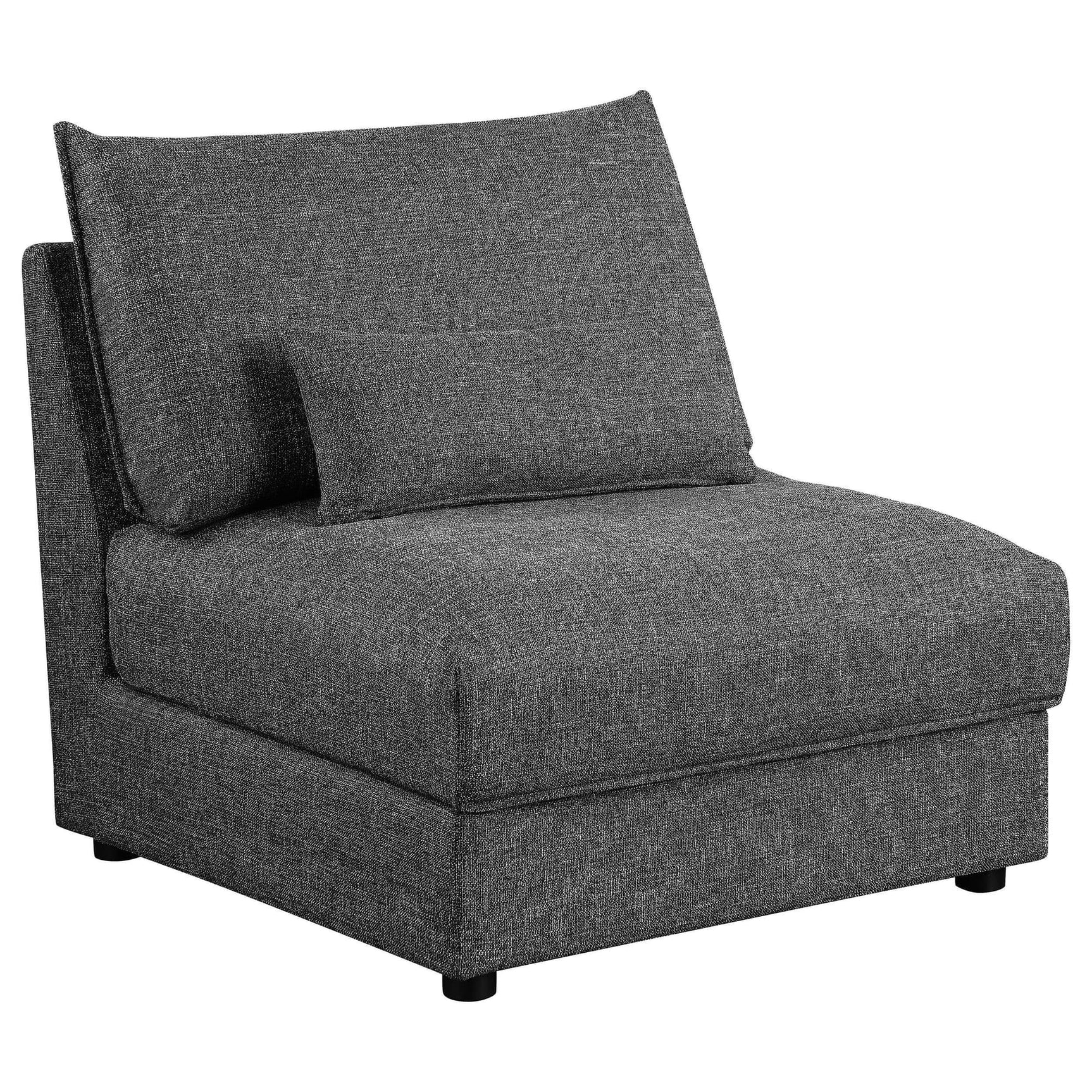 Sasha Barely Black Upholstered Armless Chair front view