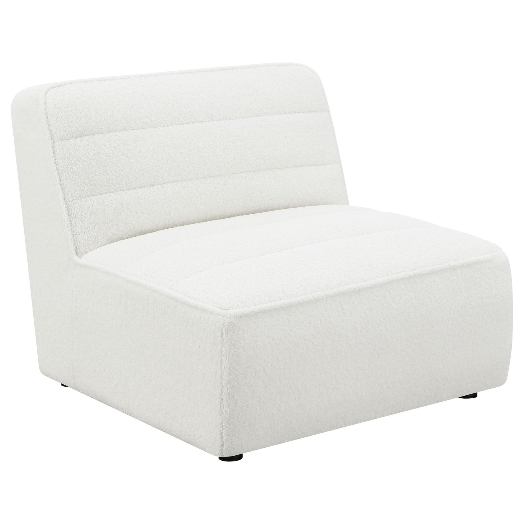 Sunny Upholstered Armless Chair Natural Front Angle
