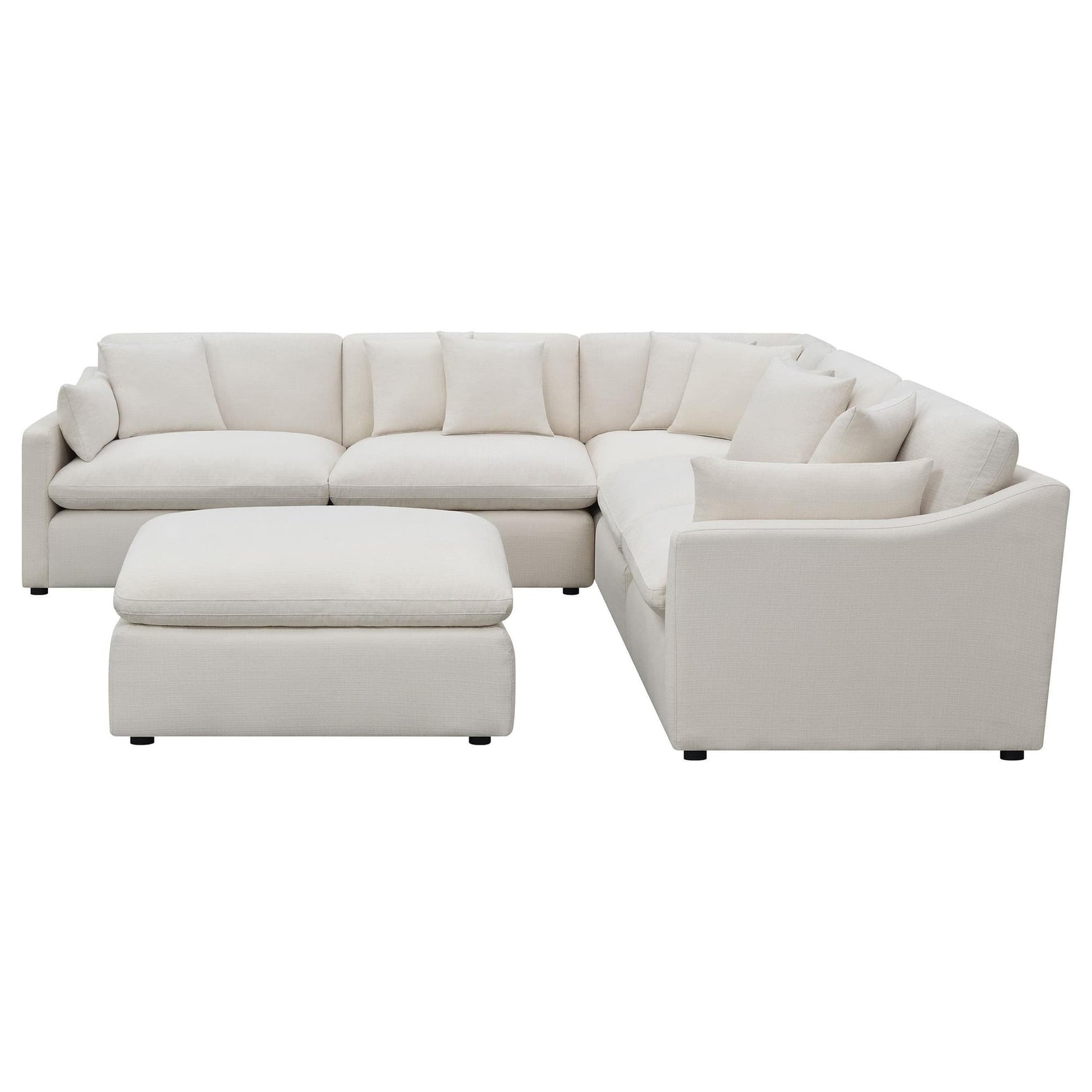 Main view of Hobson 6-Piece Upholstered Modular Sectional Sofa Ivory