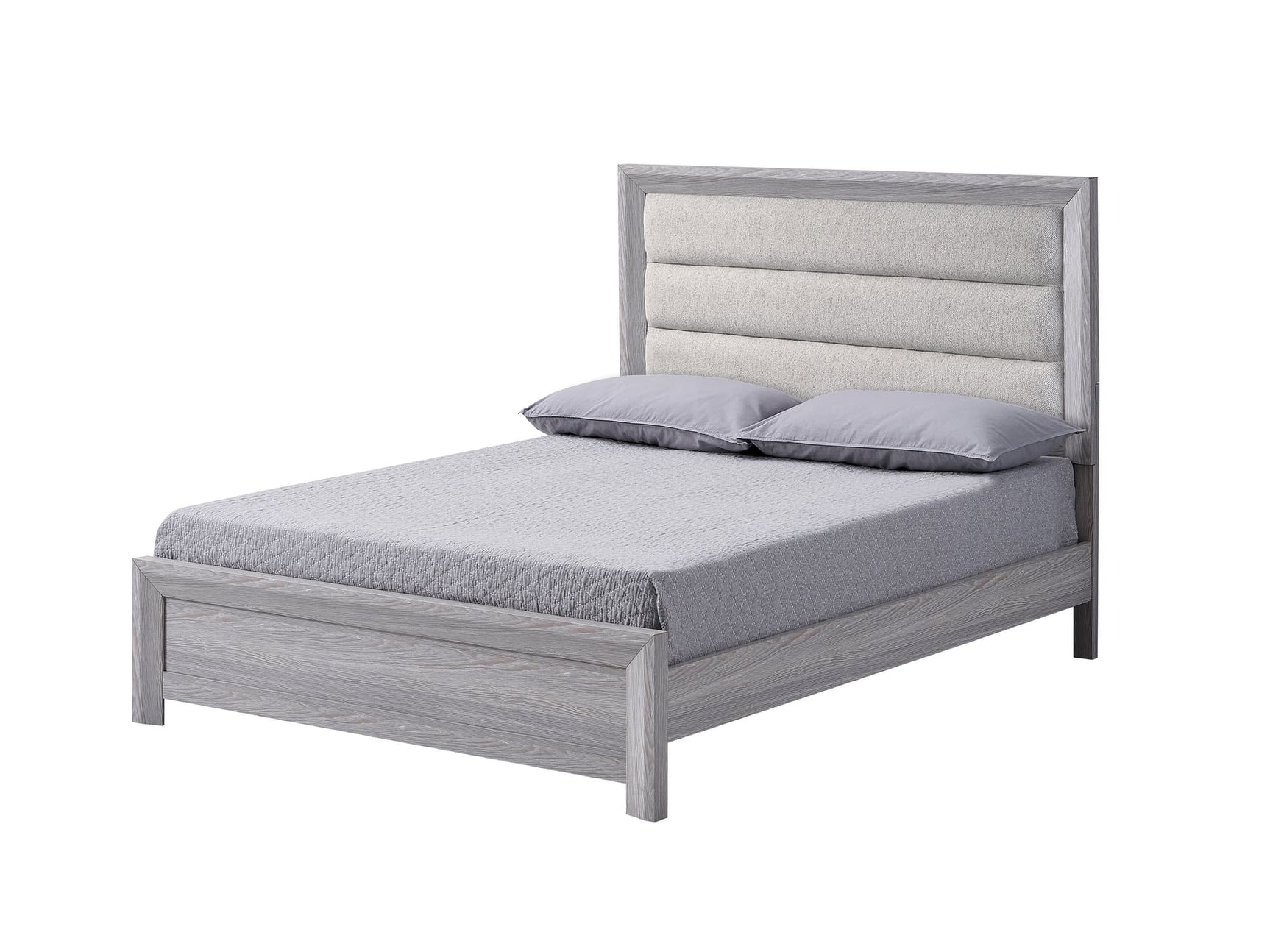 Adelaide Gray Upholstered Panel Queen Bed front view