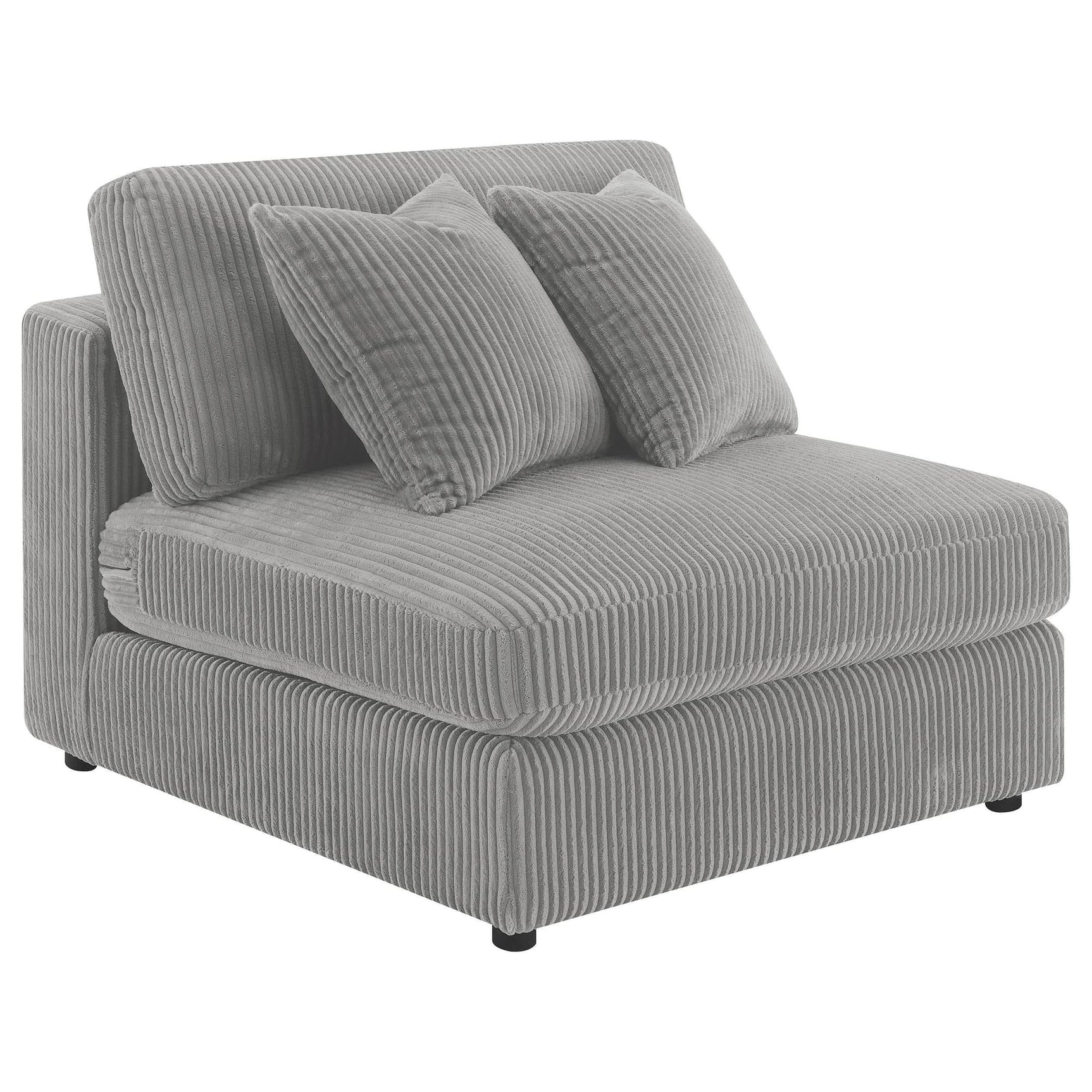 Blaine Upholstered Armless Chair in fog, front view