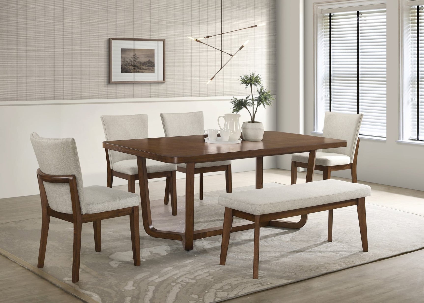 Salerno Brown Rectangular Dining Room Set main view