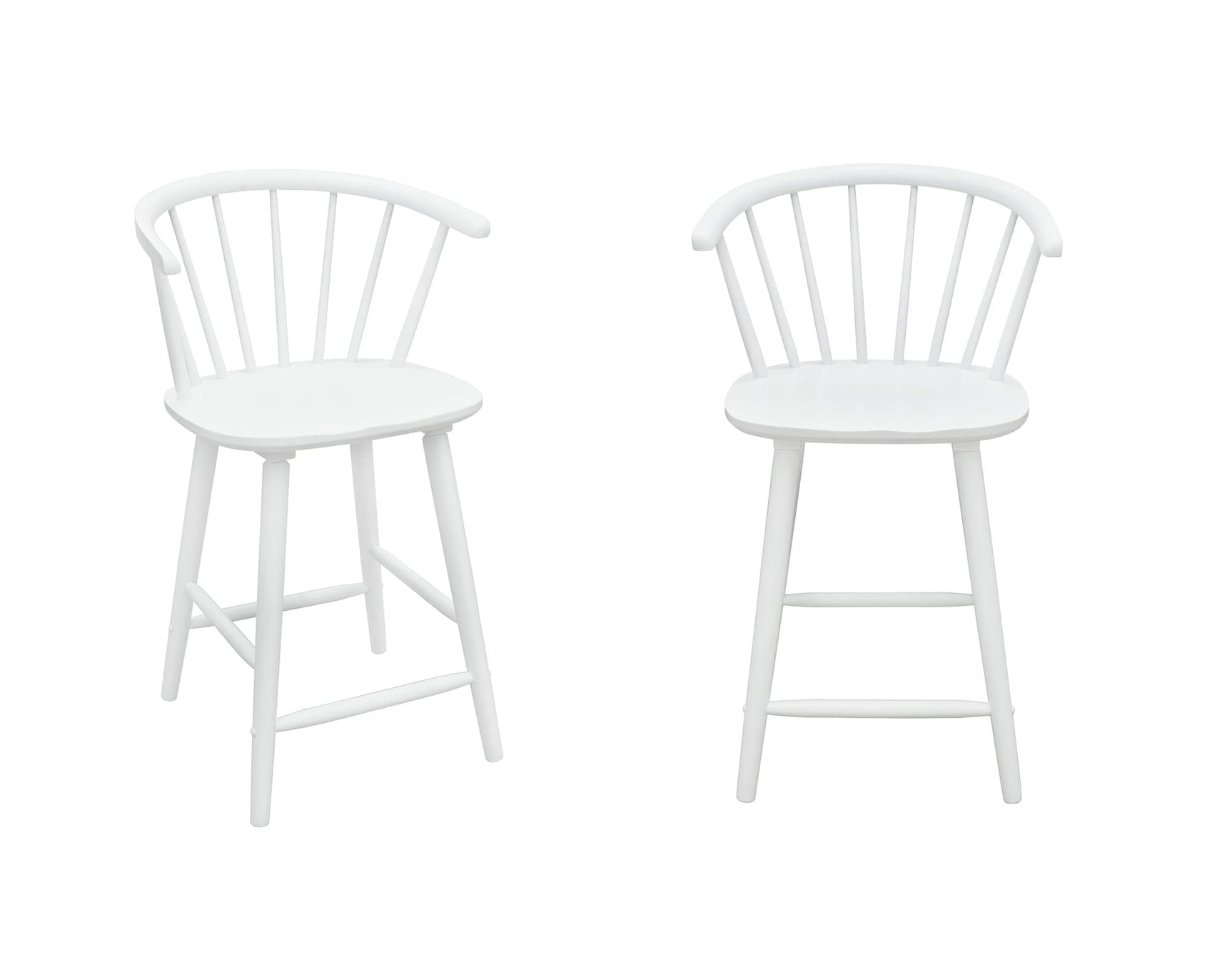 Janna White Counter Height Barstool white finish upright front angle