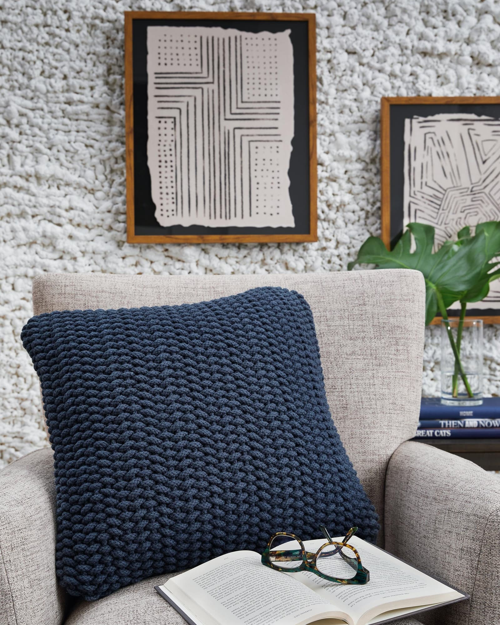Renemore Blue Pillow front view