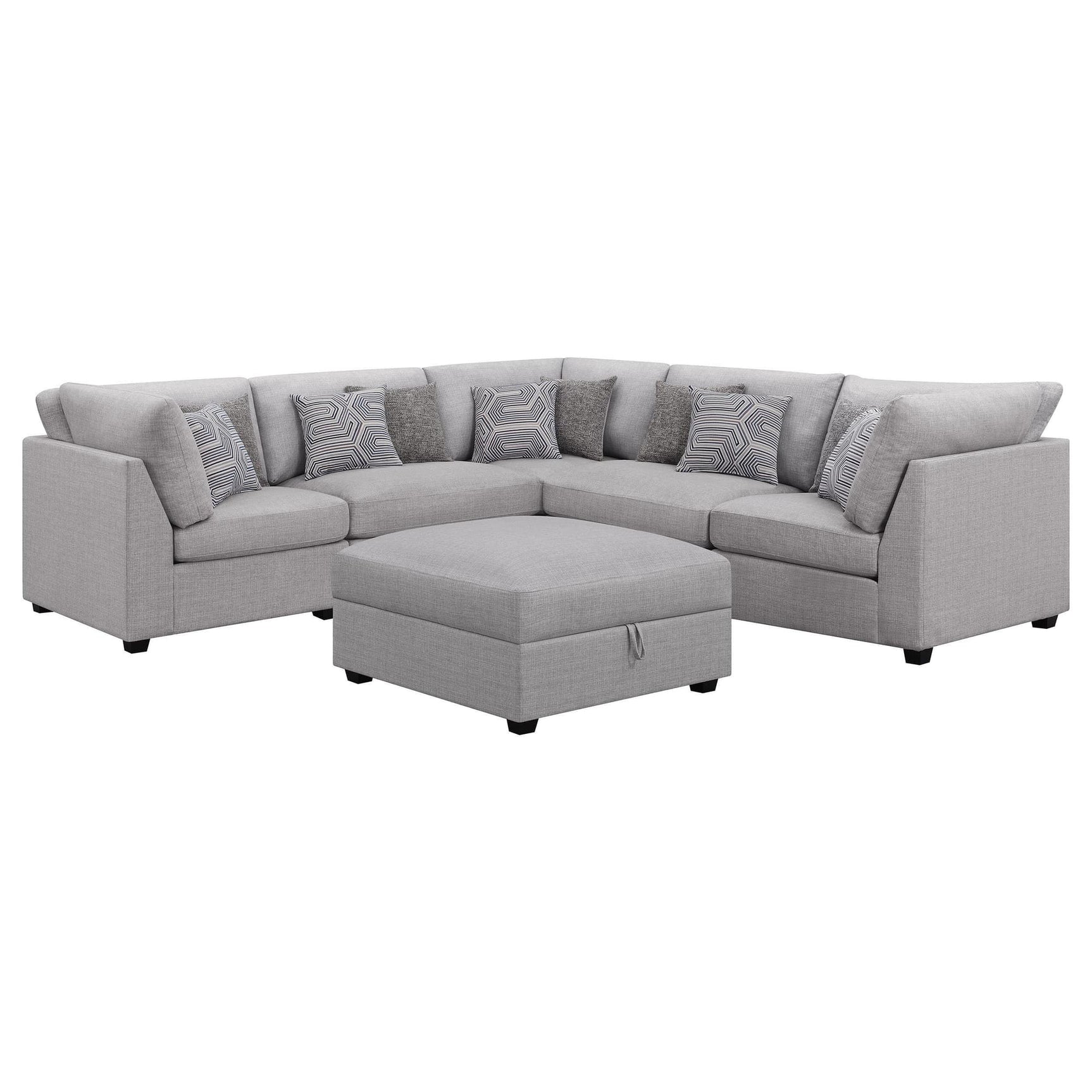 Cambria 6-Piece Upholstered Modular Sectional Grey main view