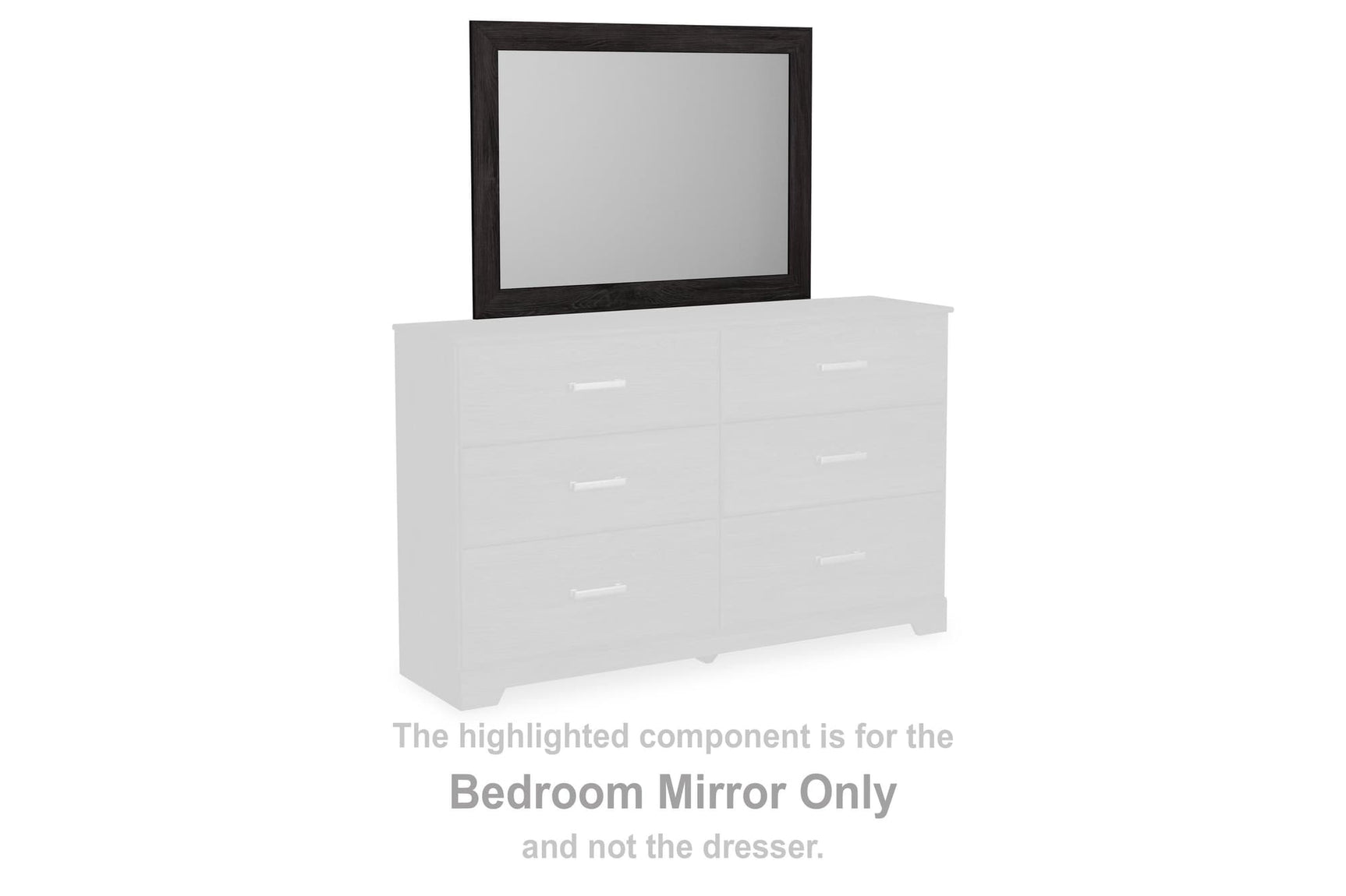 Belachime black bedroom mirror angled side view