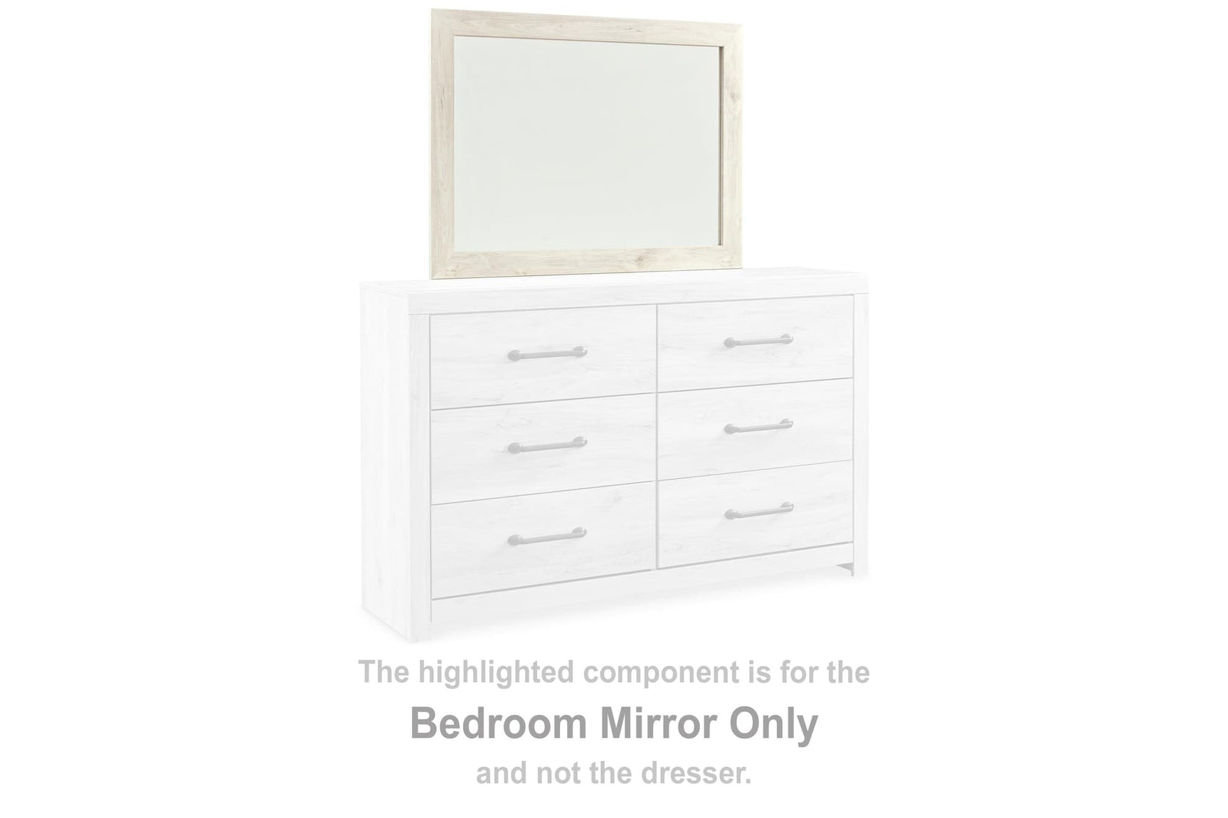 Cambeck Whitewash Bedroom Mirror angled side view