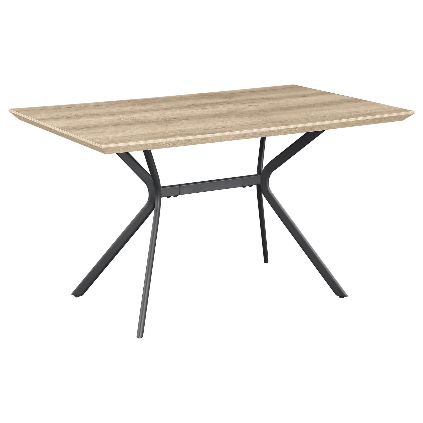 Edgecreek 53 inch composite wood dining table in light brown, front view