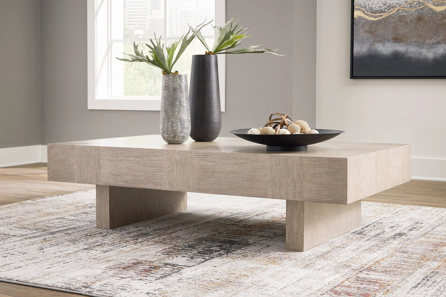 Dom Light Gray Brown Cocktail Table front view