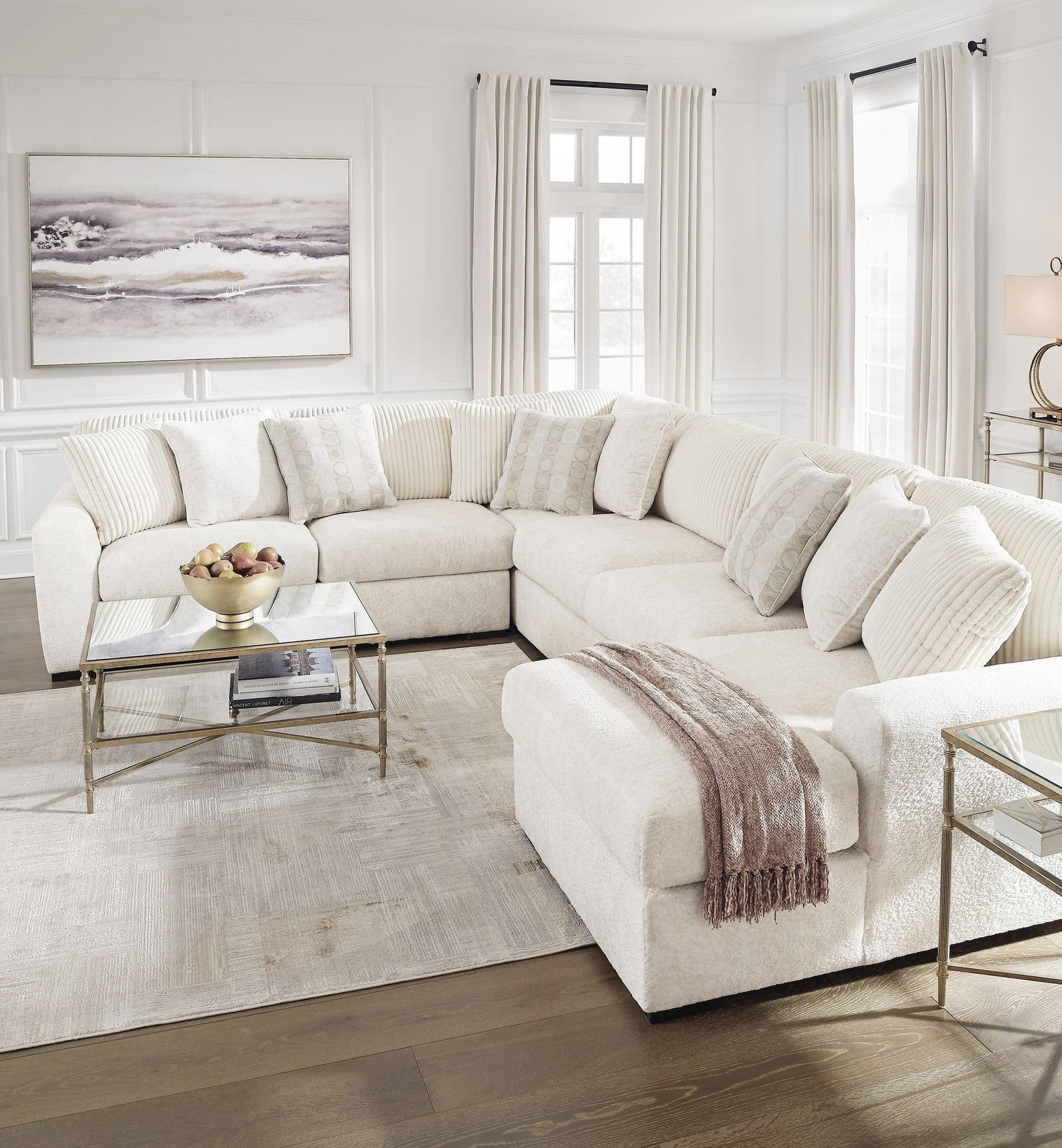 Main view of Chessington Ivory Oversized Sectional sofa