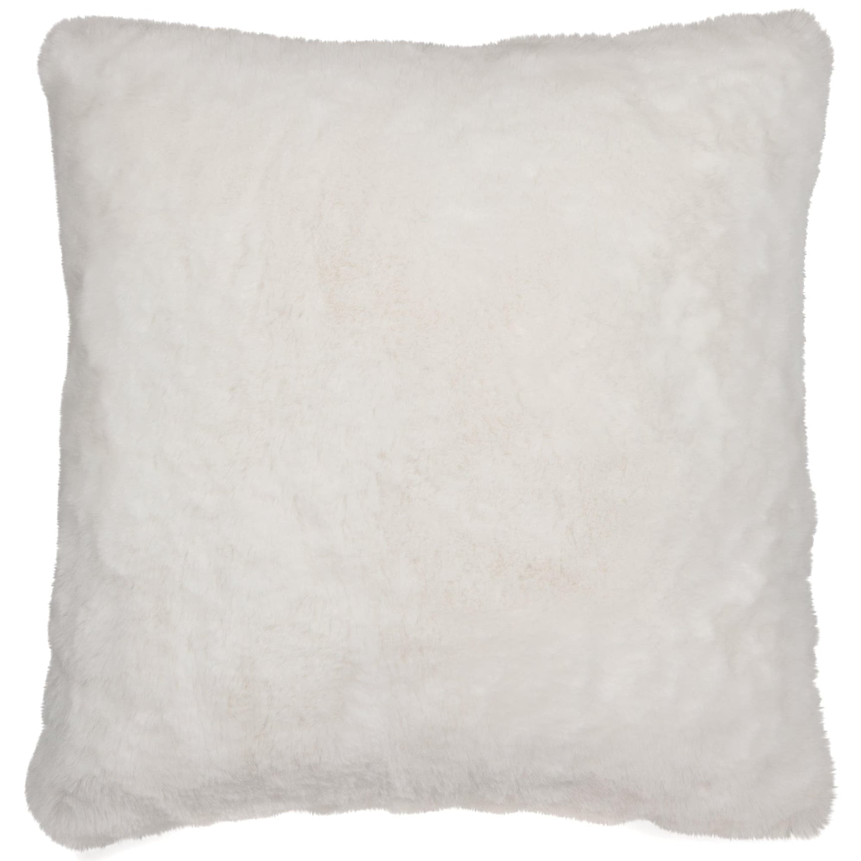 Gariland white faux fur square pillow front view