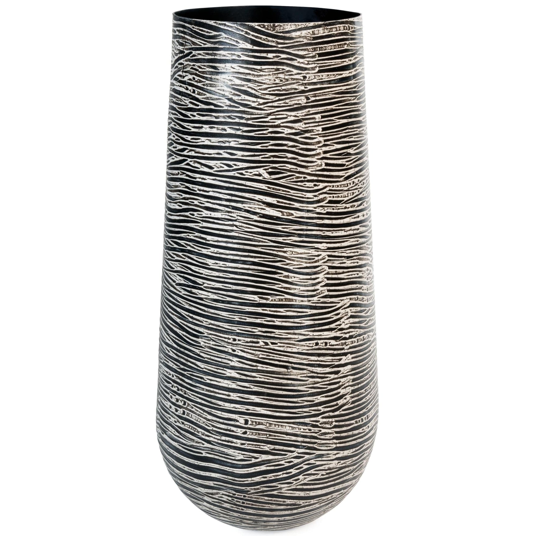Fynn Antique Gray Metal Vase front view