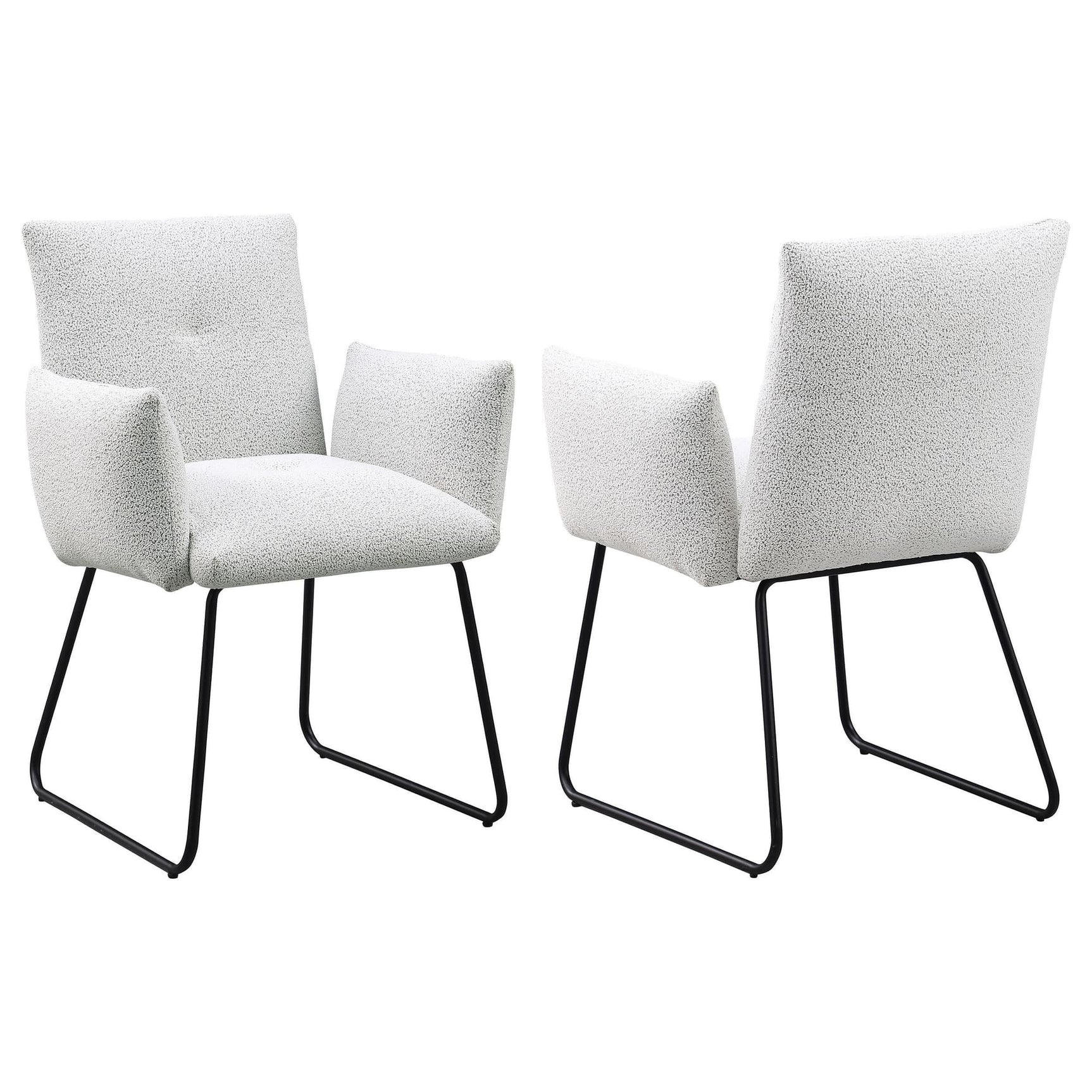 Ackland light grey upholstered dining side chair set of 2 front view