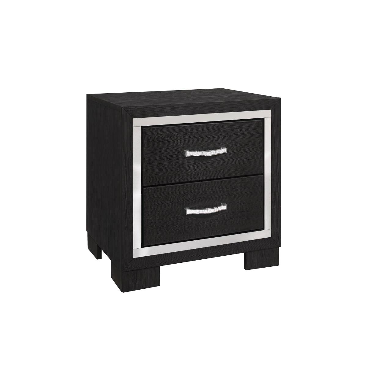 Nightstand included in Bellante Black four-piece queen bedroom set