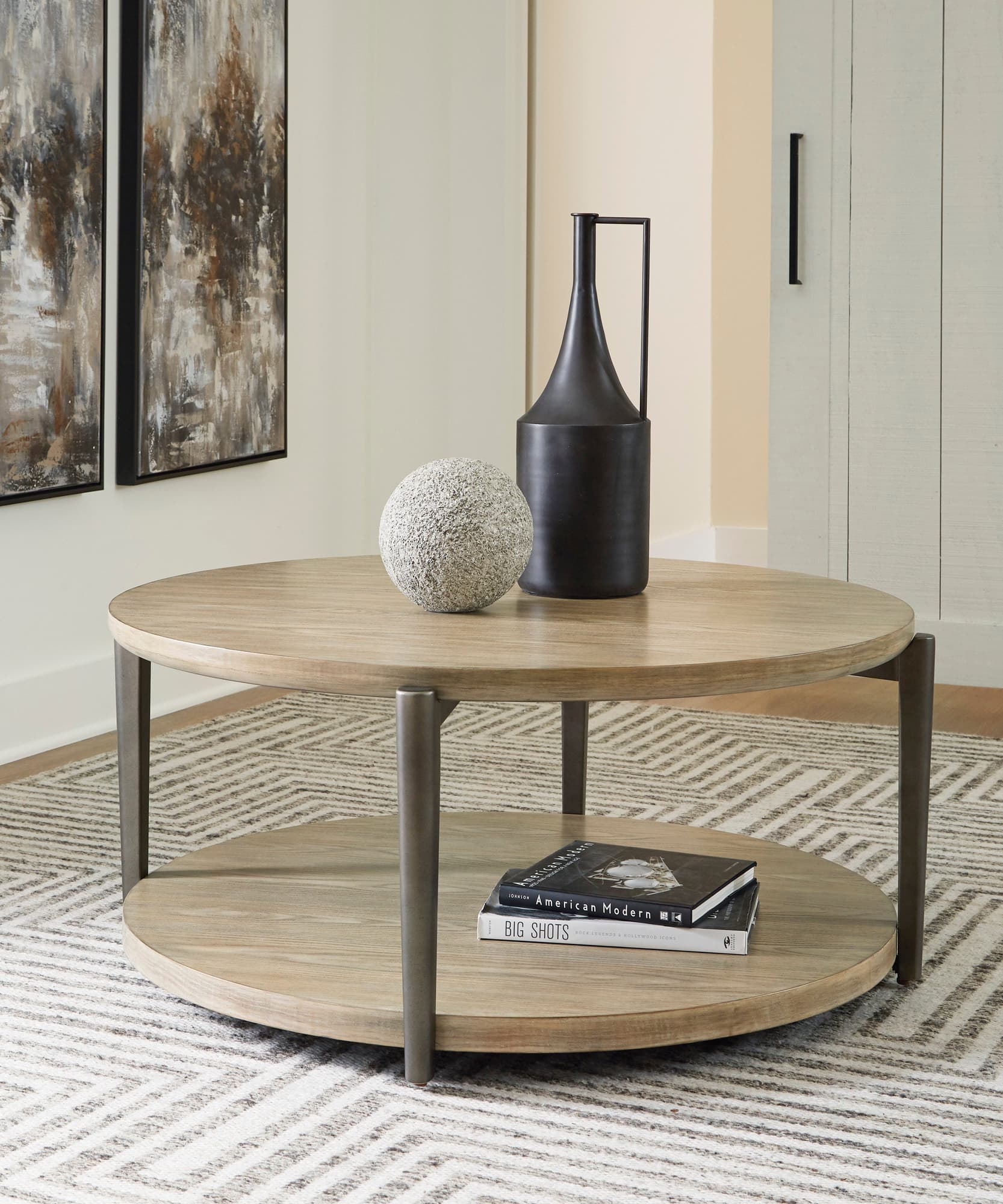 Dyonton coffee table light grayish brown top view