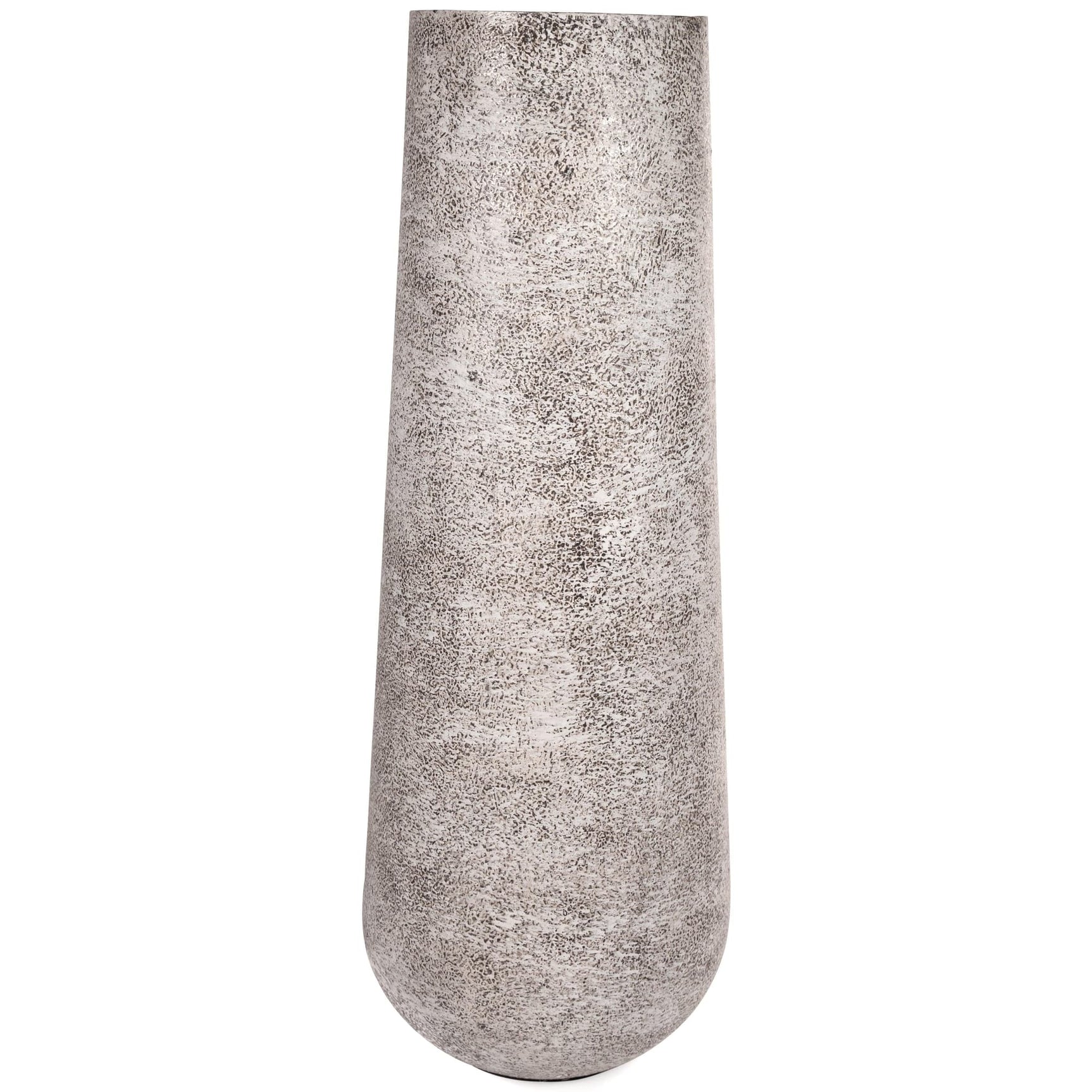 Fynn Antique White Metal Vase front angle