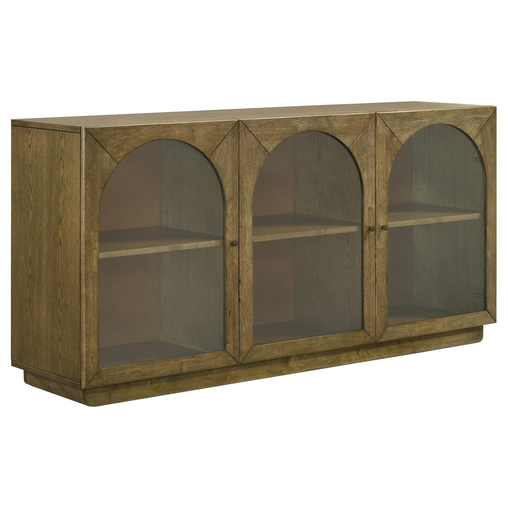 Castlewood 71-inch Dining Sideboard Buffet Server Brown Oak front angle