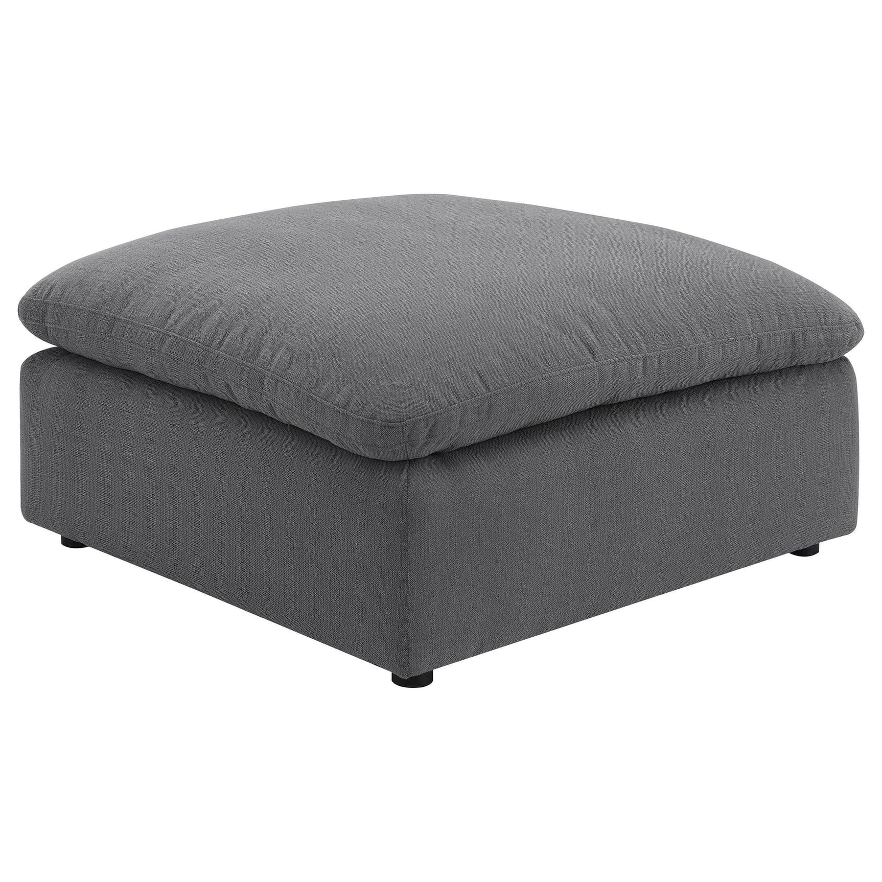 Hobson Square Upholstered Ottoman charcoal front view
