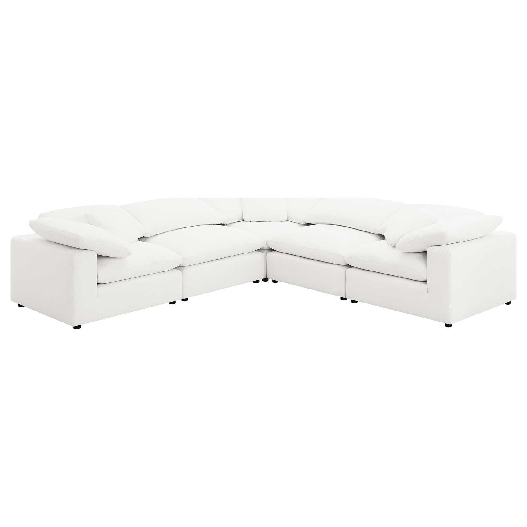 Raleigh 5-piece ivory boucle upholstered modular sectional sofa main view