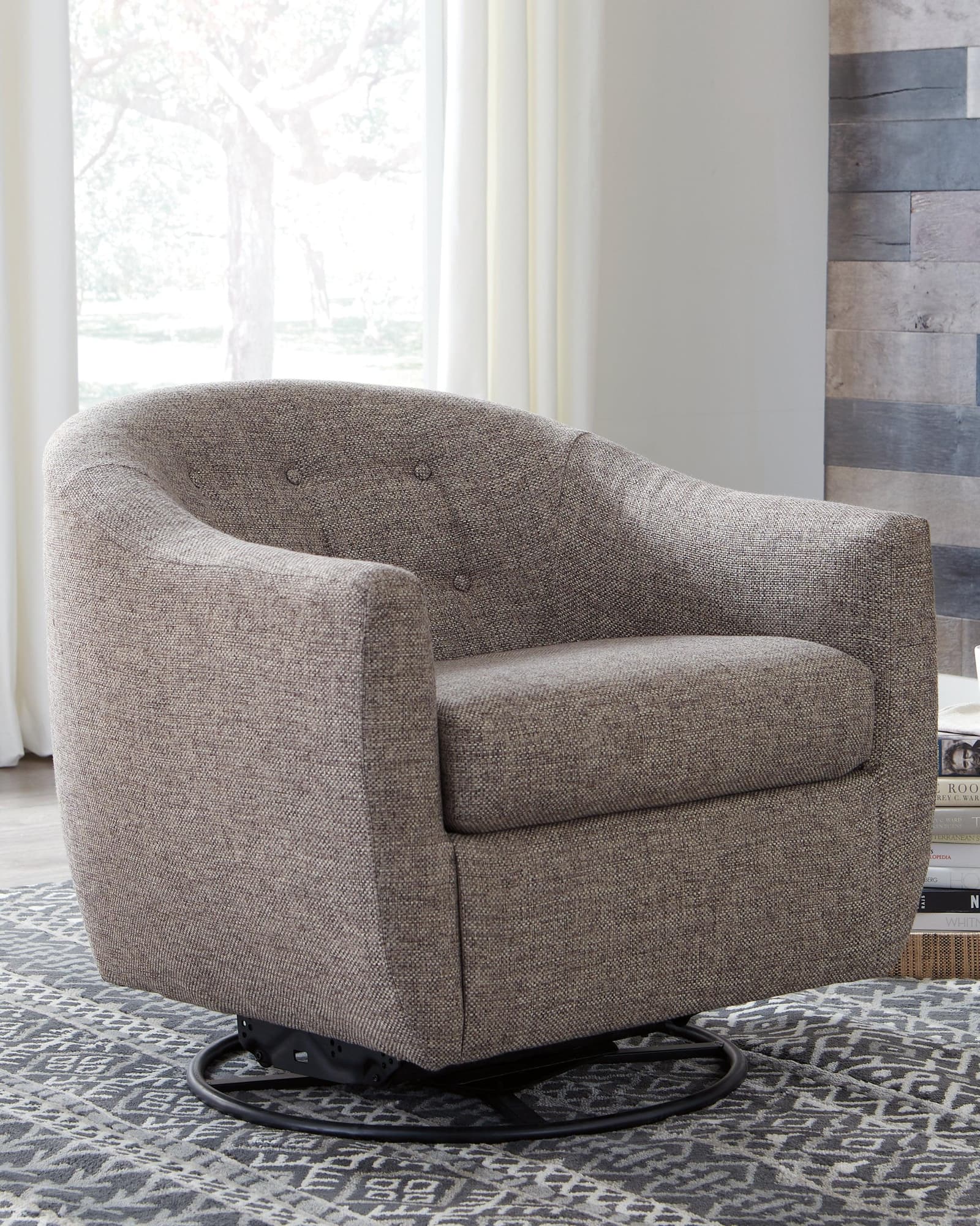 Upshur Taupe Accent Chair front angle