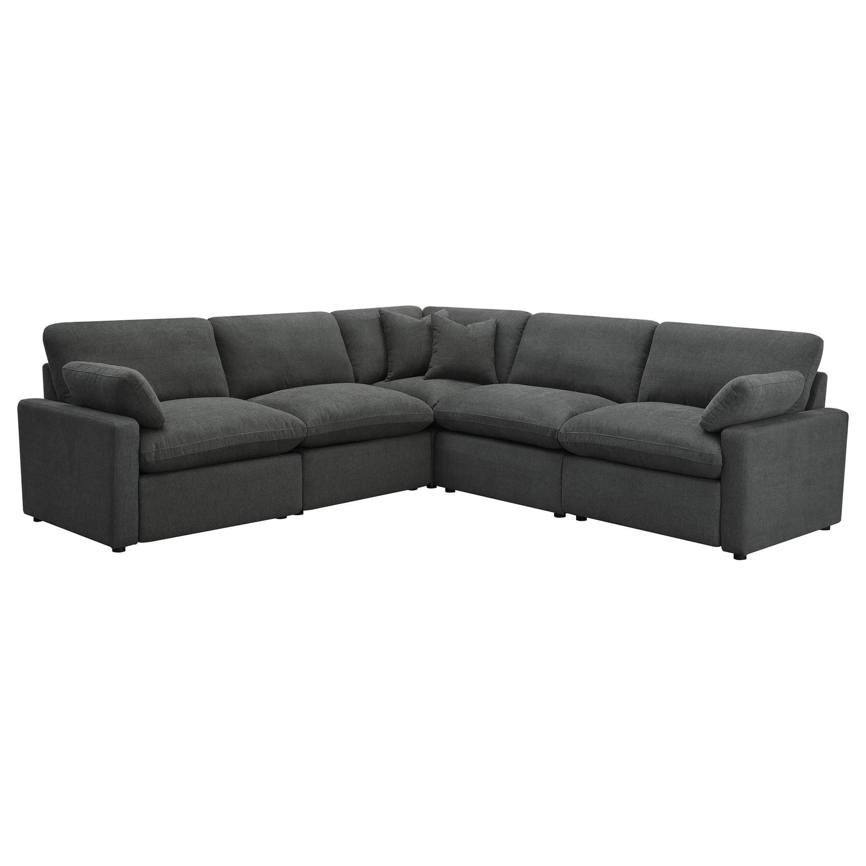 Collins 5-piece Modular Power Reclining Sectional Dark Grey front view
