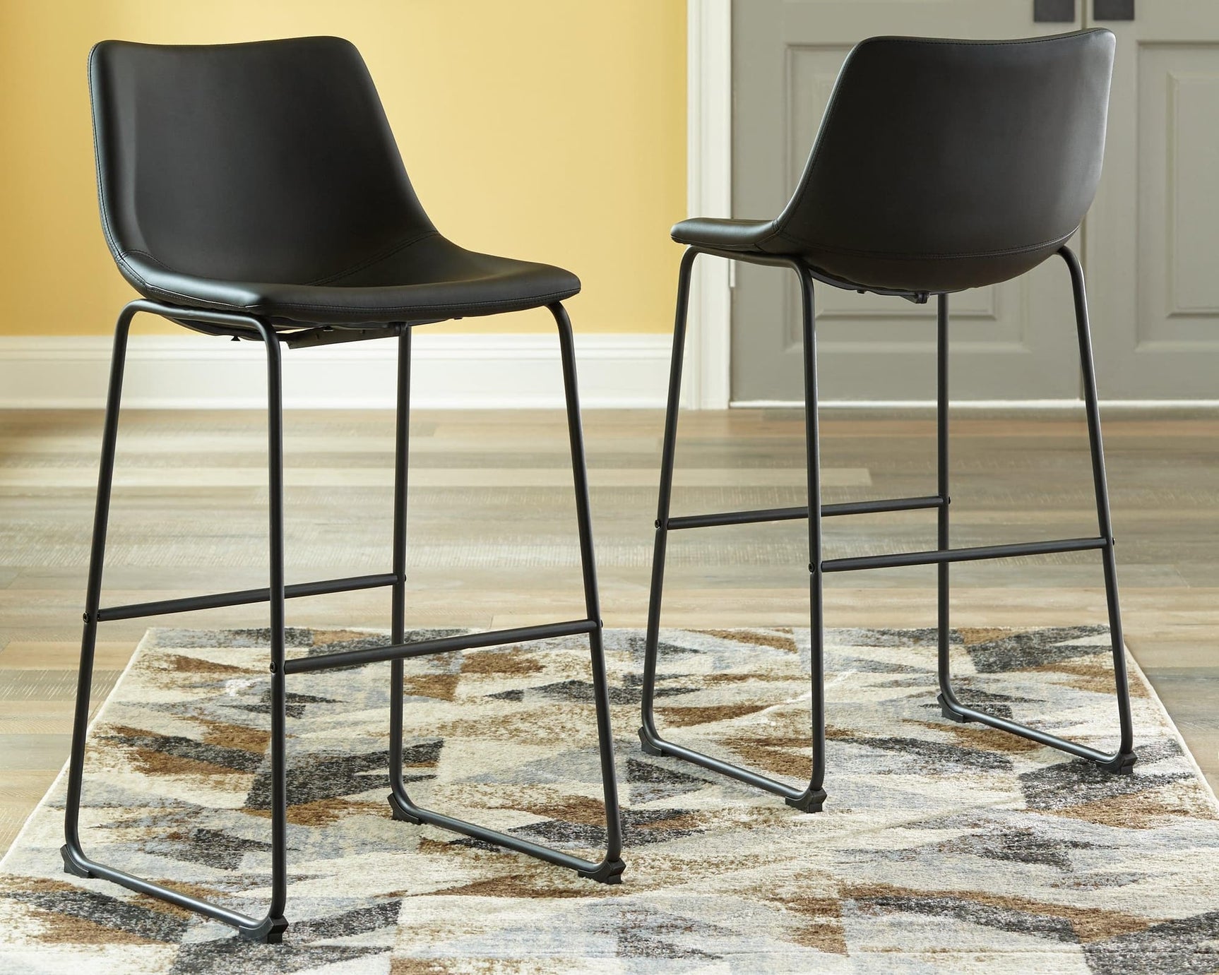 Centiar Black Pub Height Bar Stool front angle view