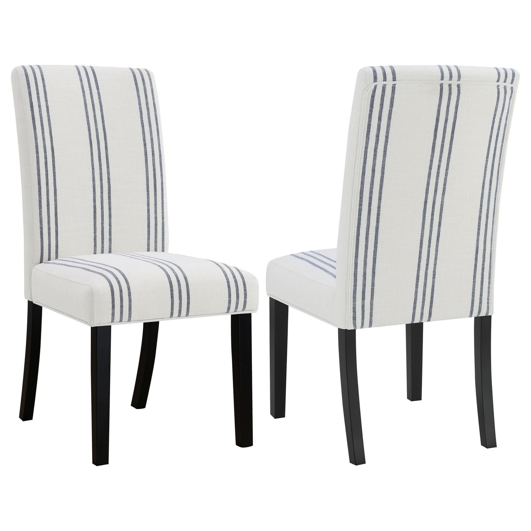 Herran beige upholstered dining side chair front angle