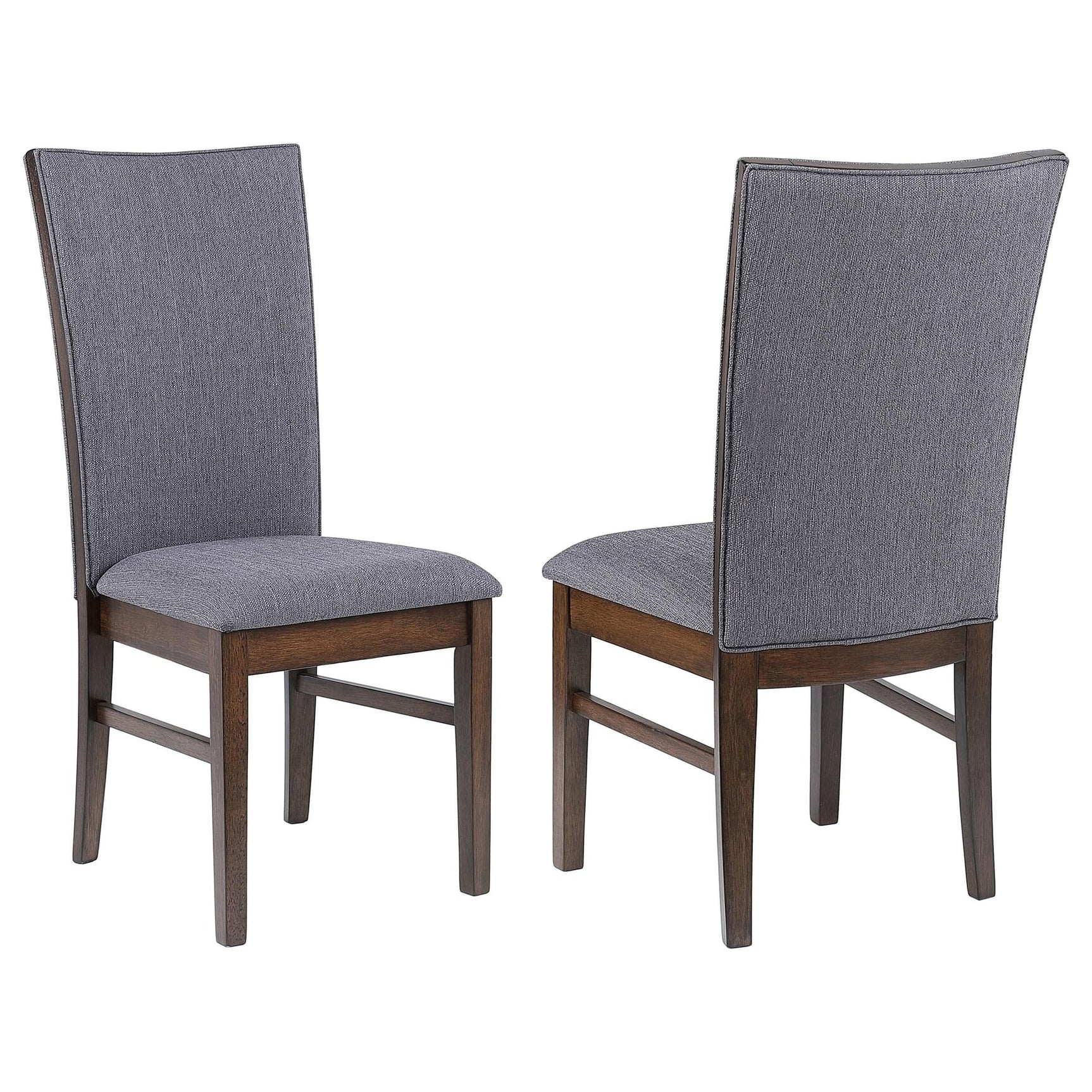 Sherwood grey upholstered dining side chair front view