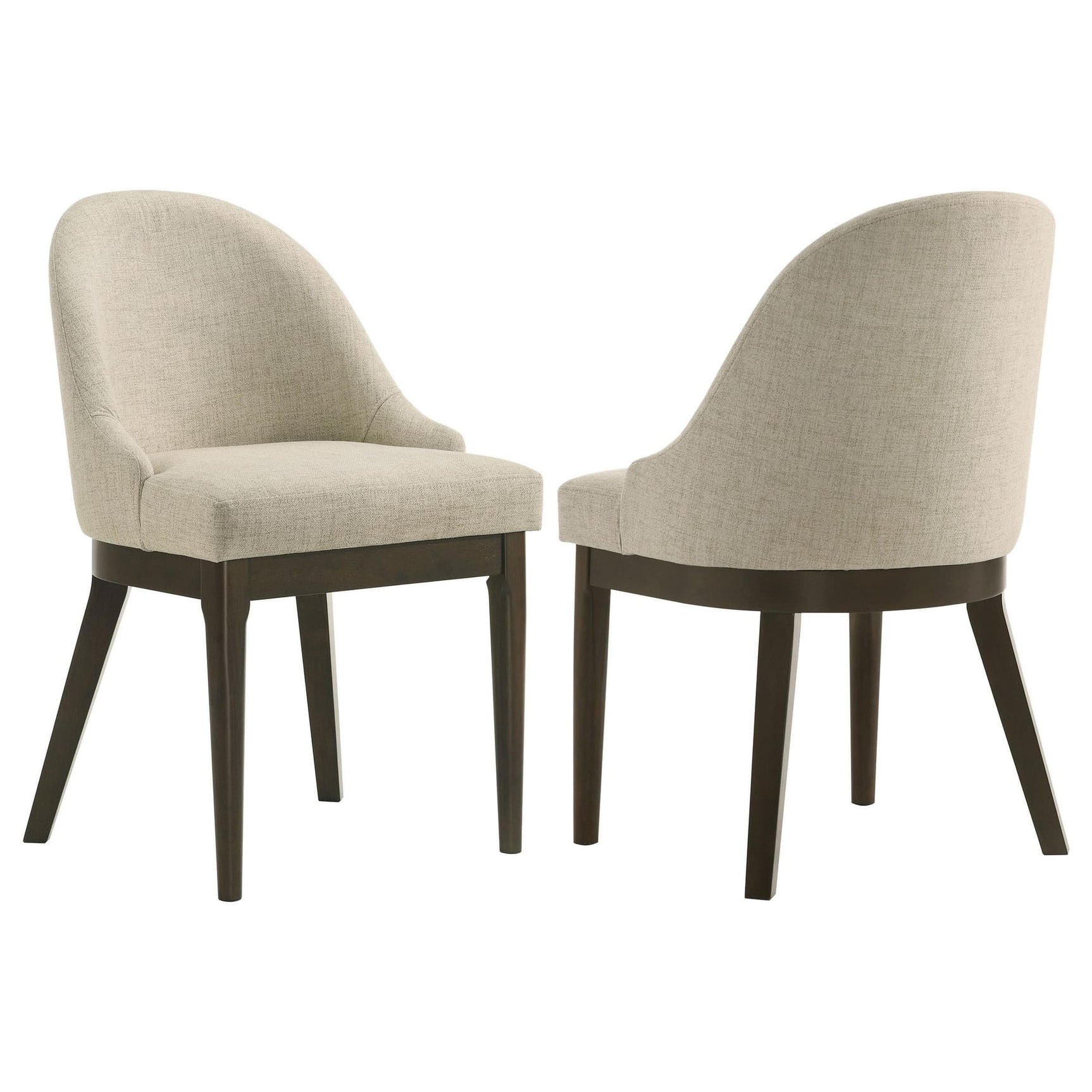 Reseda beige upholstered dining side chair front view
