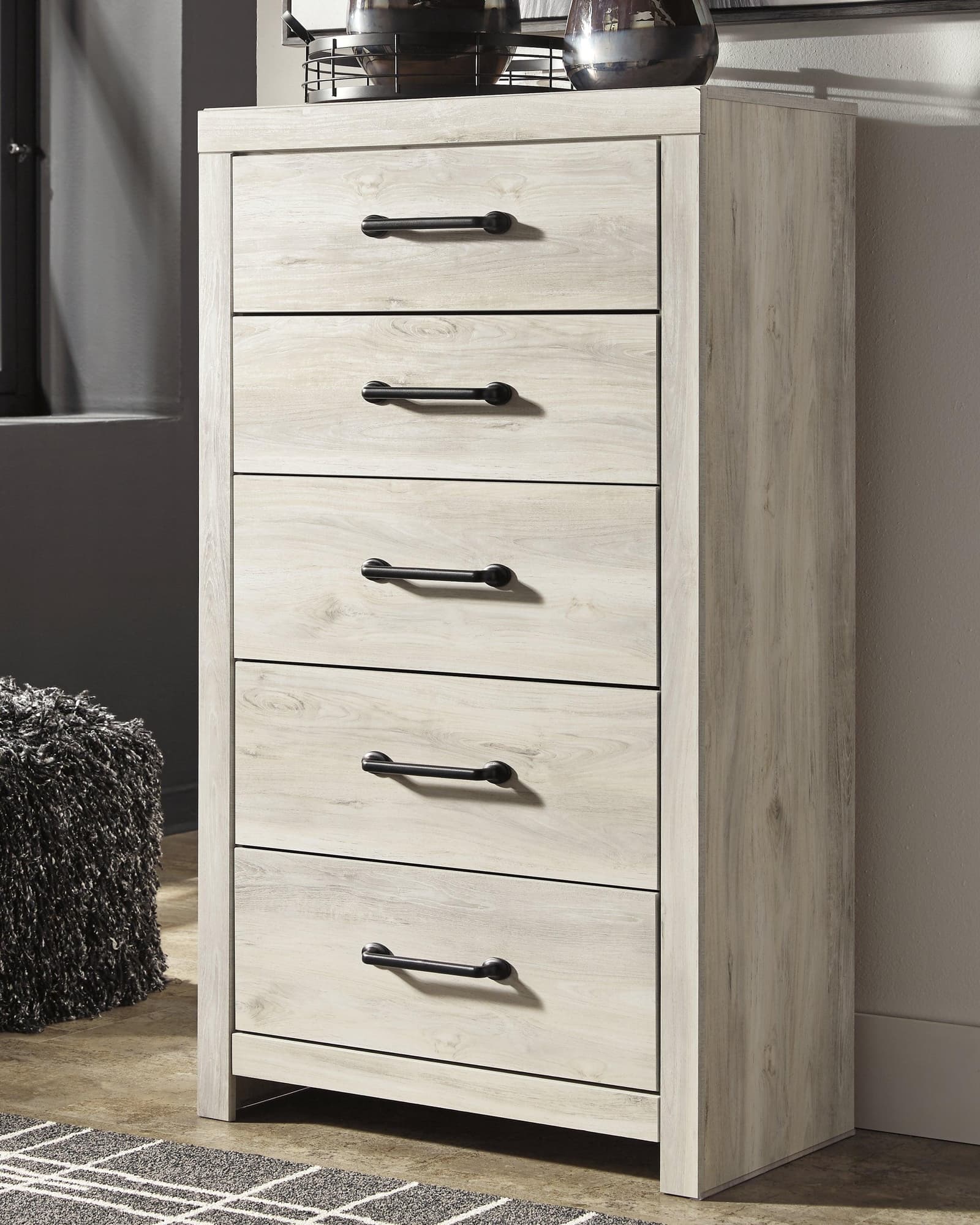 Cambeck Whitewash Chest of Drawers front view