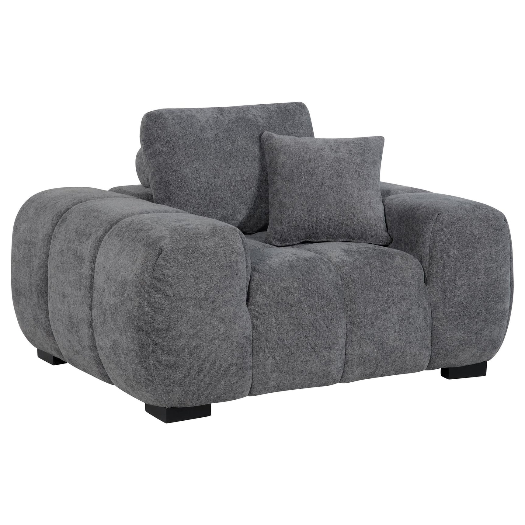 Octavia Upholstered Track Arm Accent Chair front view charcoal grey