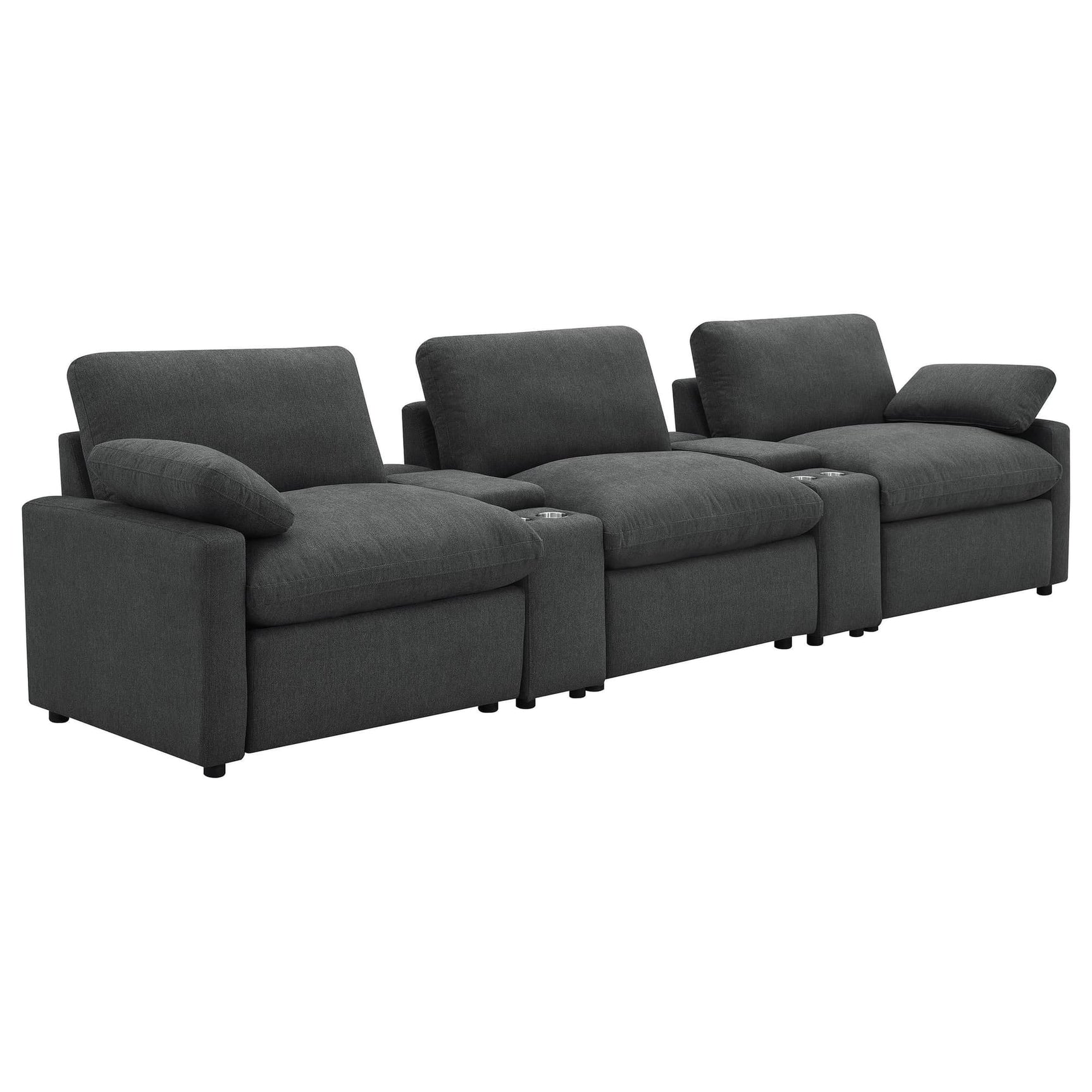 Collins 5-piece power reclining home theater seating front angle