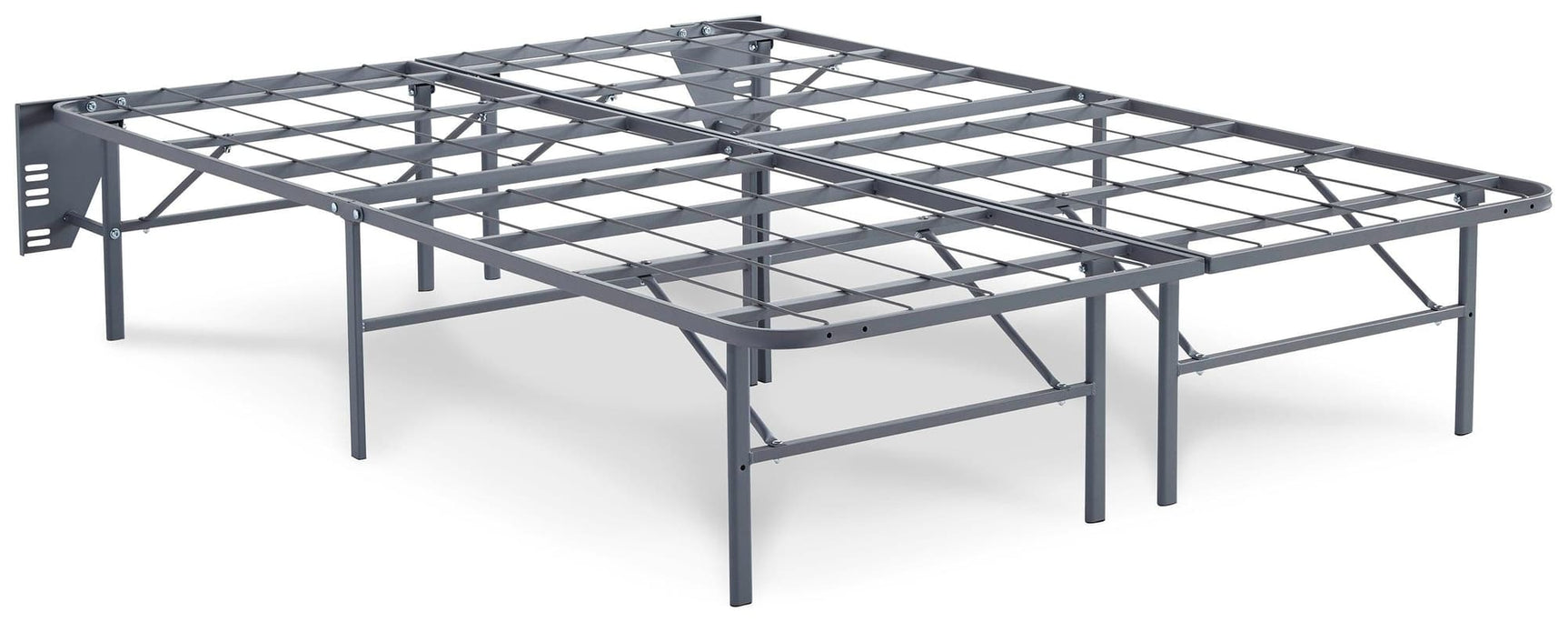Better Than a Boxspring Gray Full Foundation angled side view