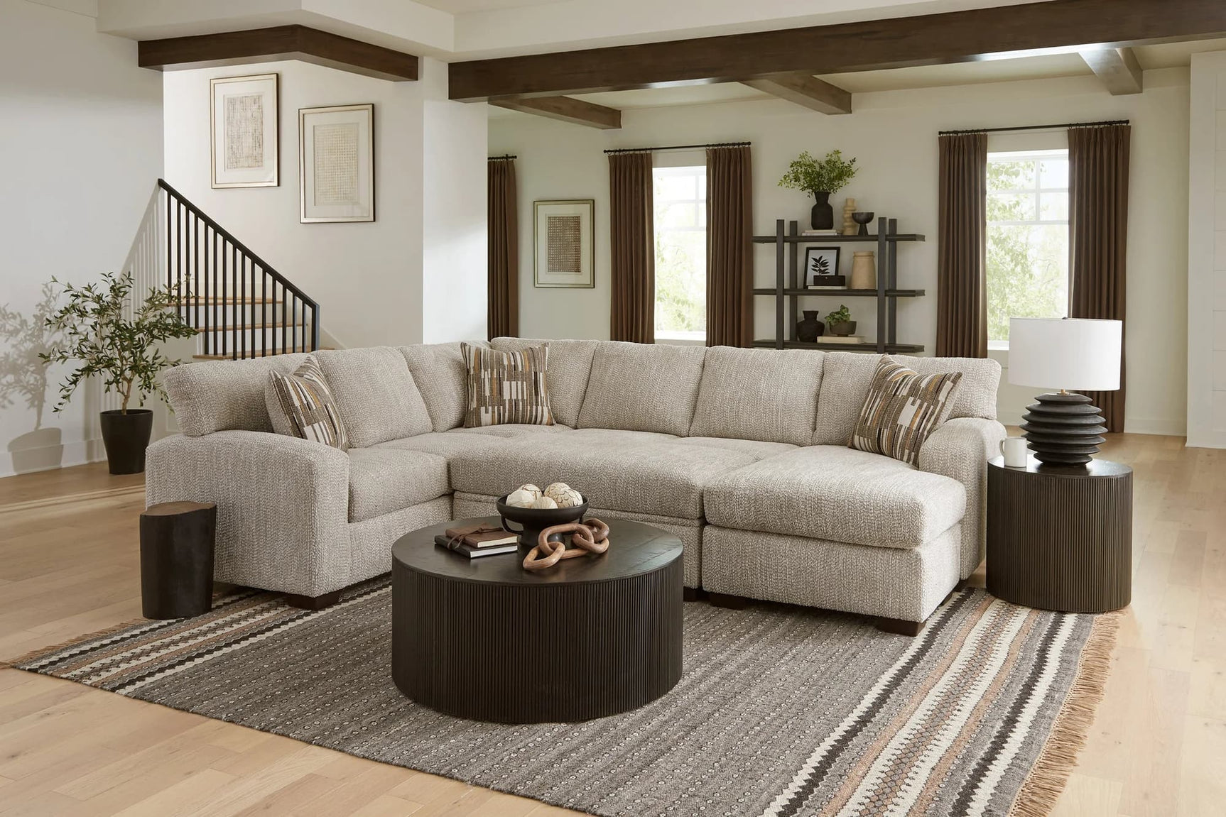 Figil Reckon Taupe Sectional sofa main front view