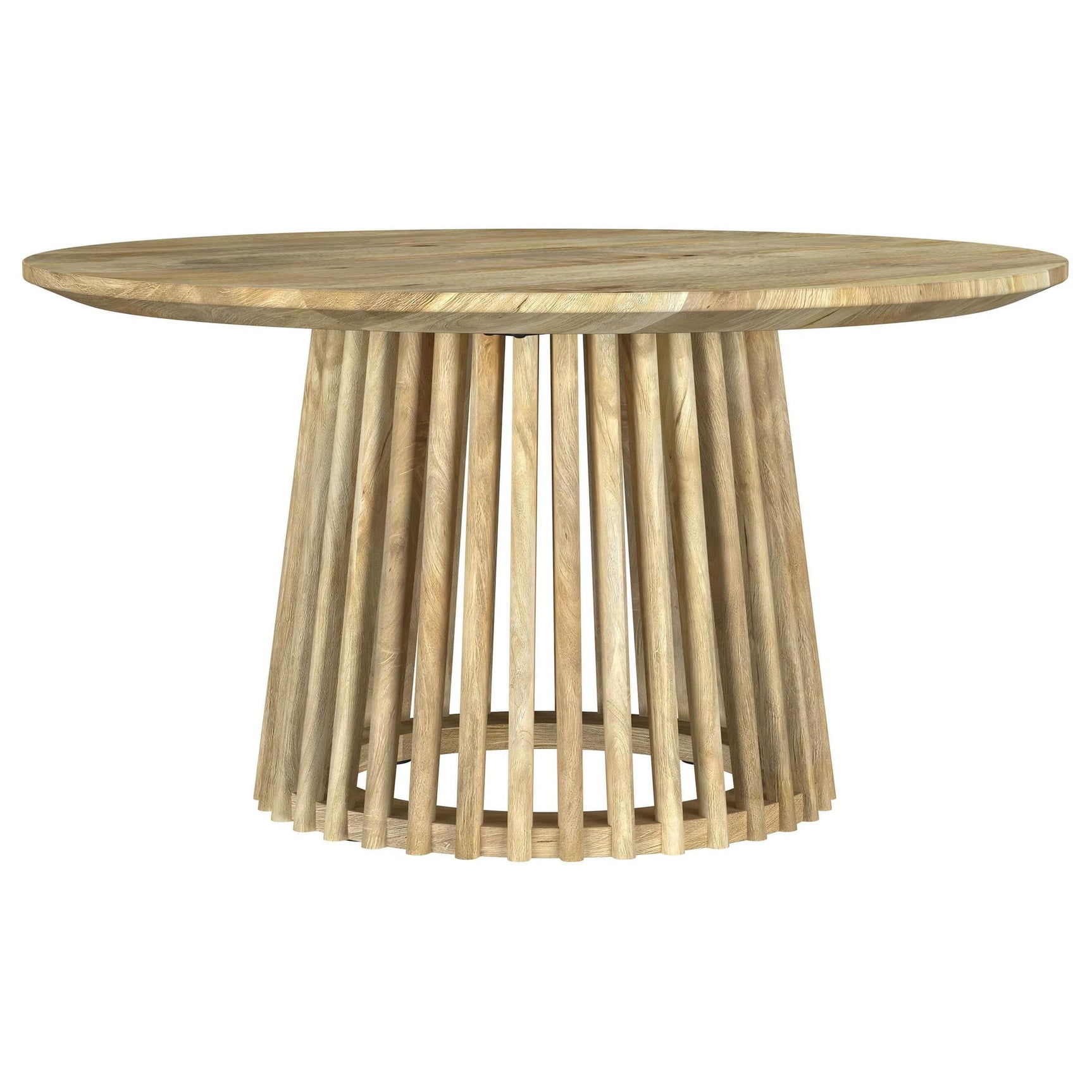 Touhy round mango wood cocktail coffee table front view