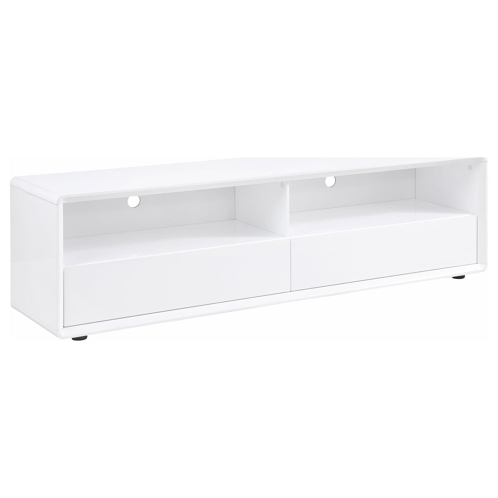 Ellice 71-inch white TV stand front angle