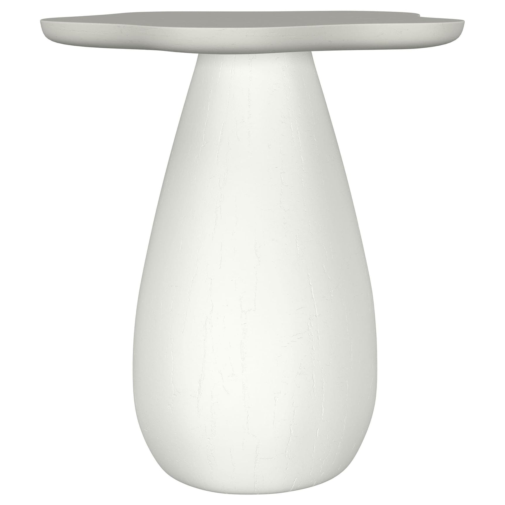 Perth 20-inch off-white side table angled front view