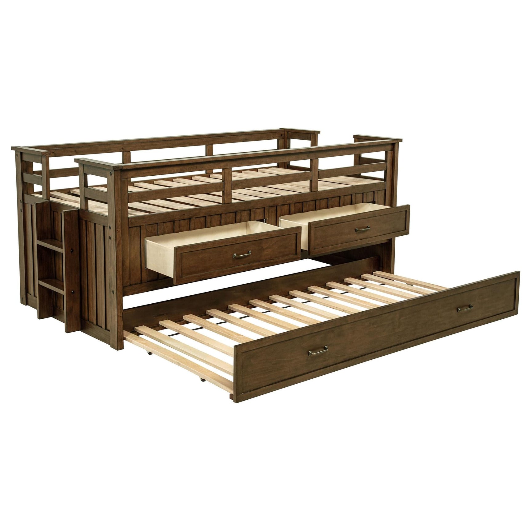 Carlsbad medium brown twin captain's bed front view