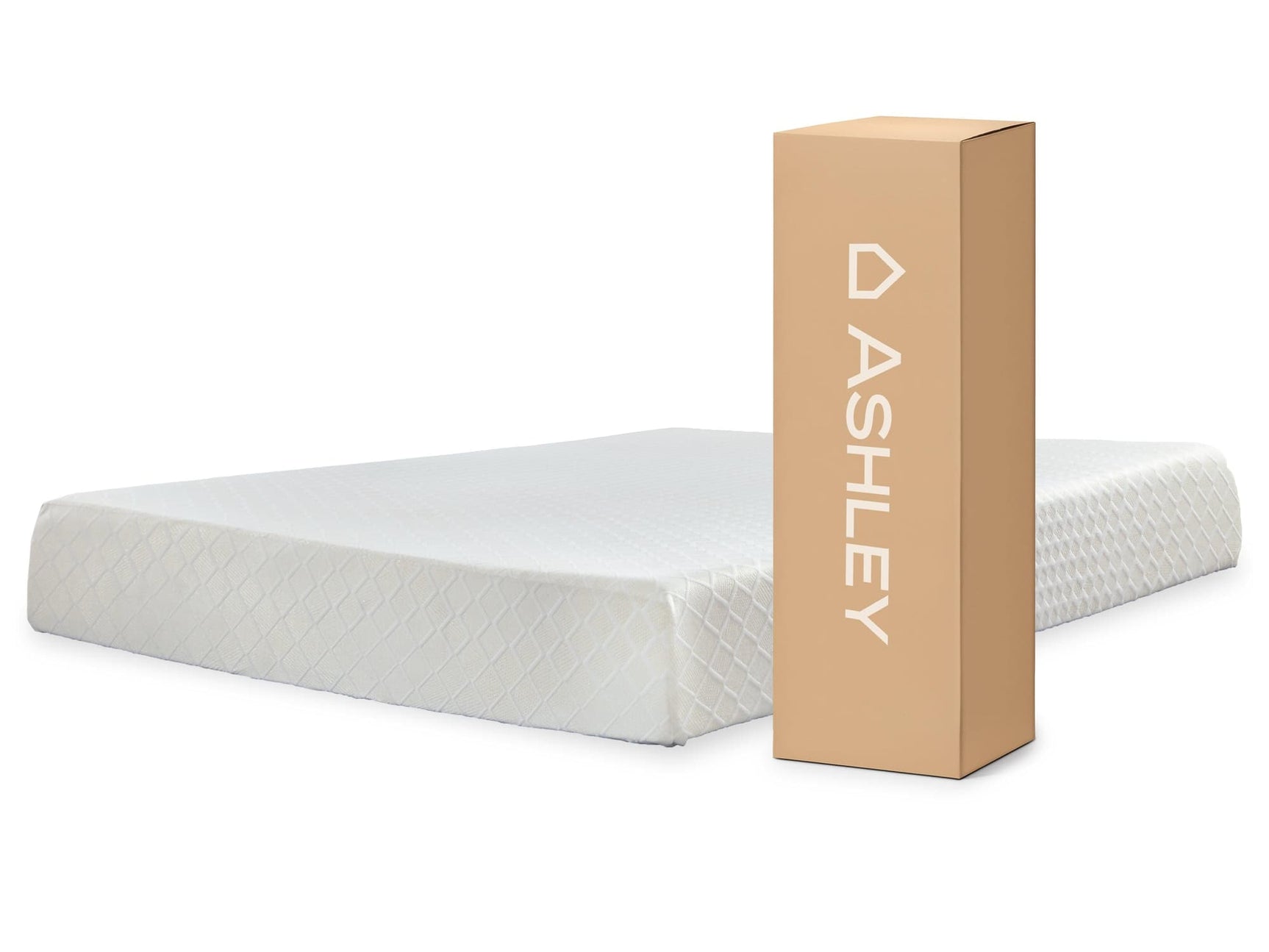 10-Inch Chime Memory Foam Queen Mattress in white - front angle