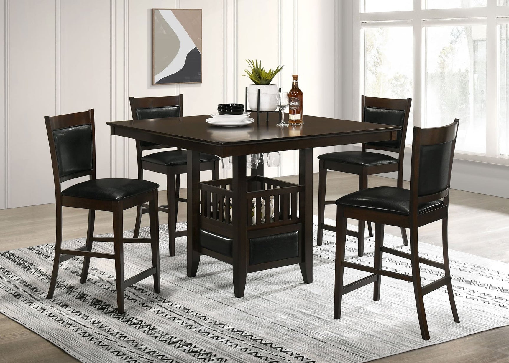 Jaden Espresso Square Counter Height Dining Set main view