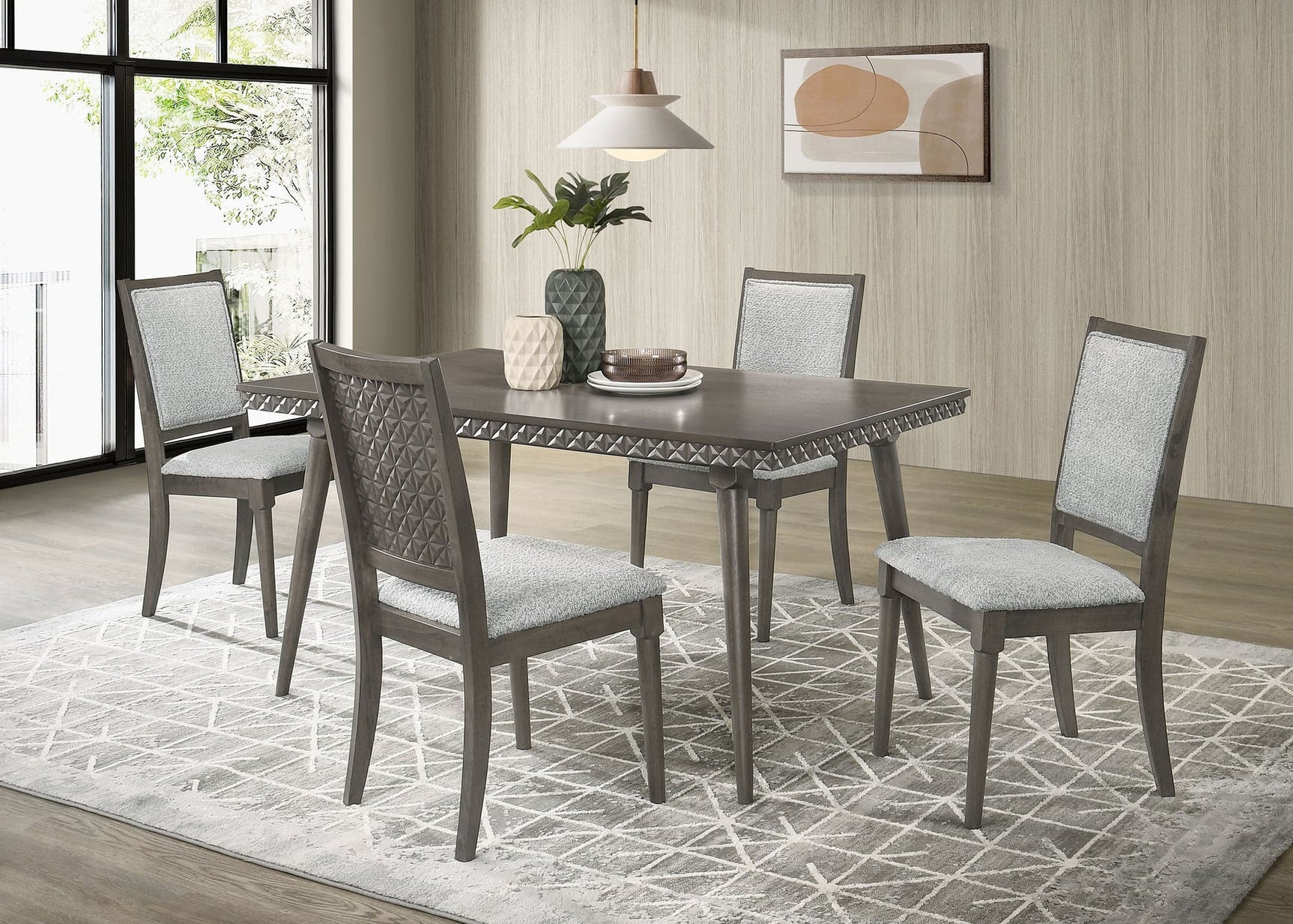 Onslow Dark Gray 59-inch Rectangular Dining Set main view