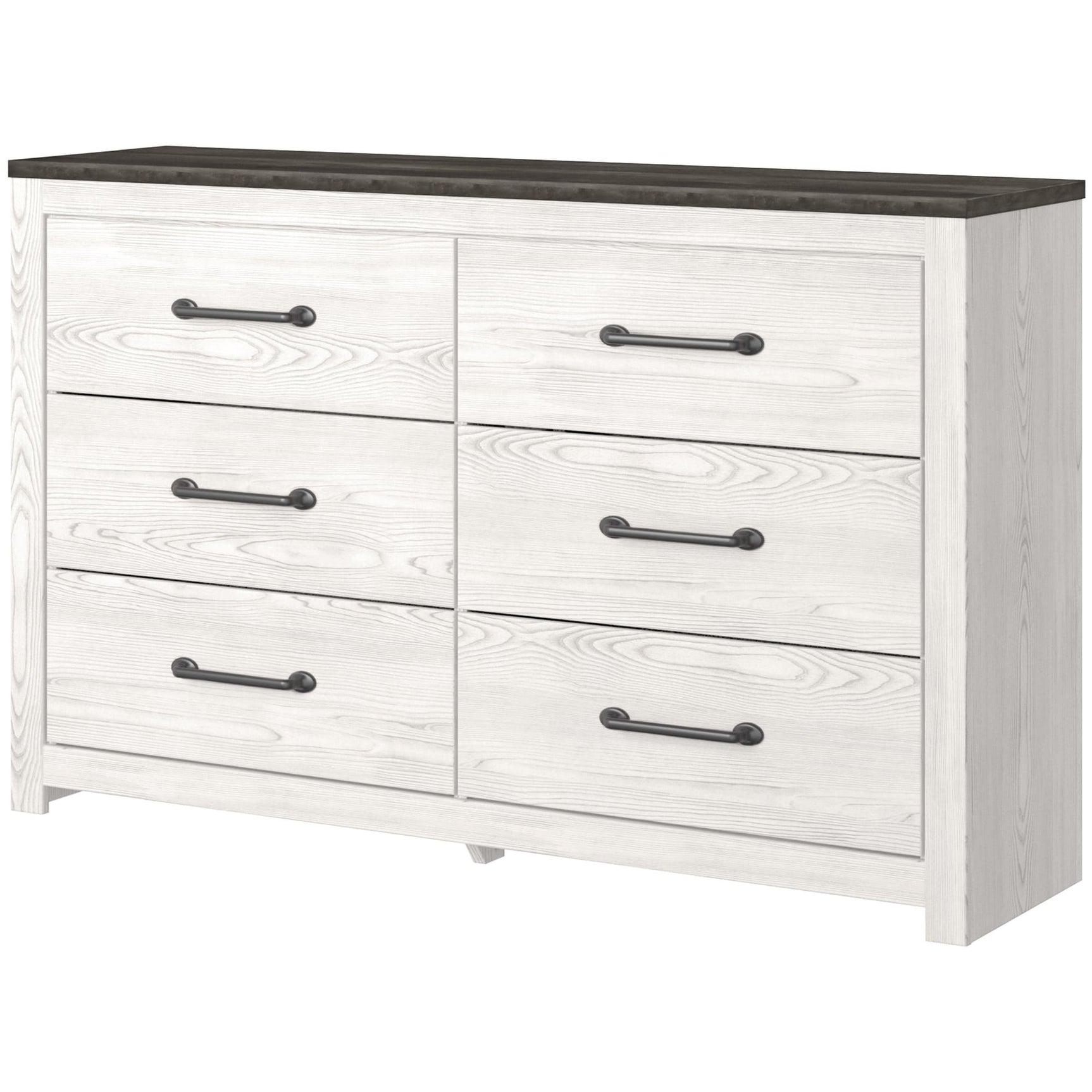 Gerridan White and Gray 6-Drawer Dresser front angle