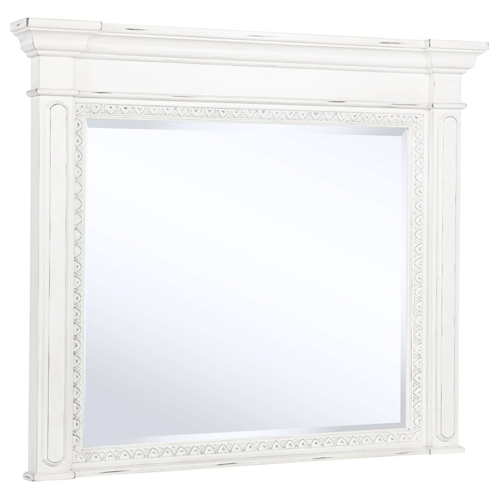 McKinney dresser mirror vintage white angled view