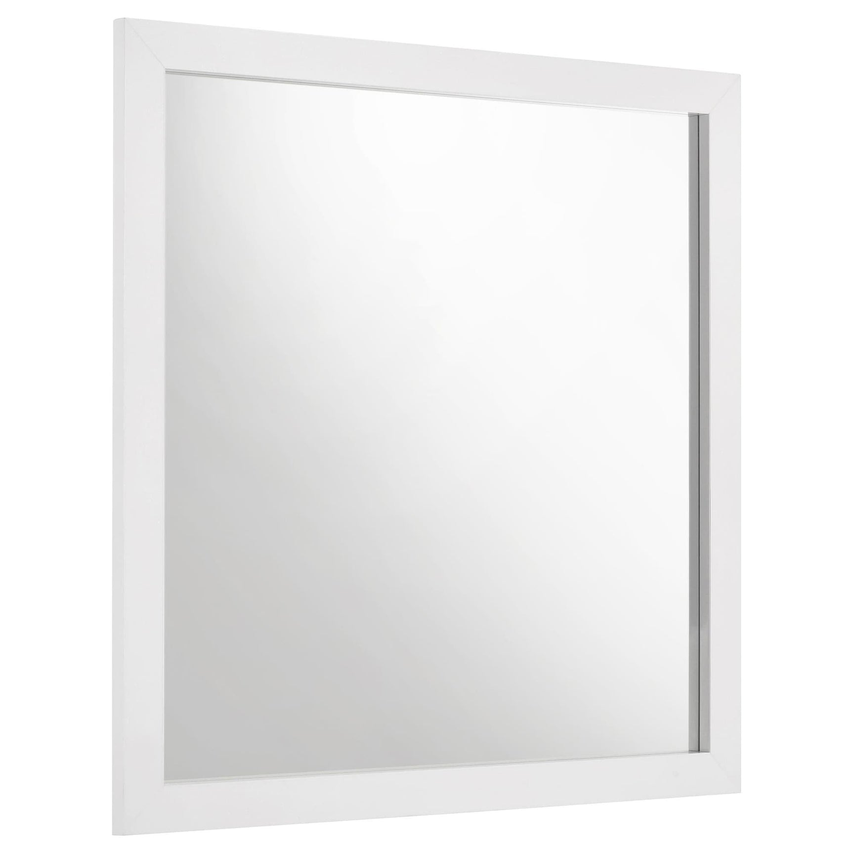 Ines dresser mirror in white high gloss, front angle view